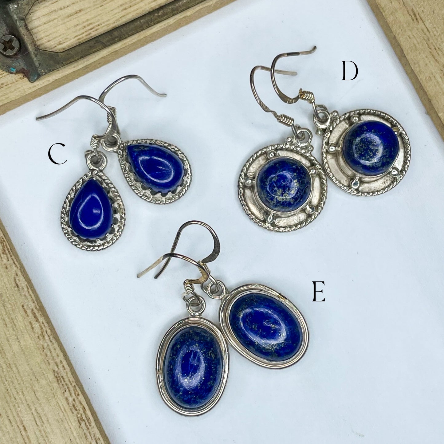 Lapis Lazuli Earring - Solid Sterling Silver
