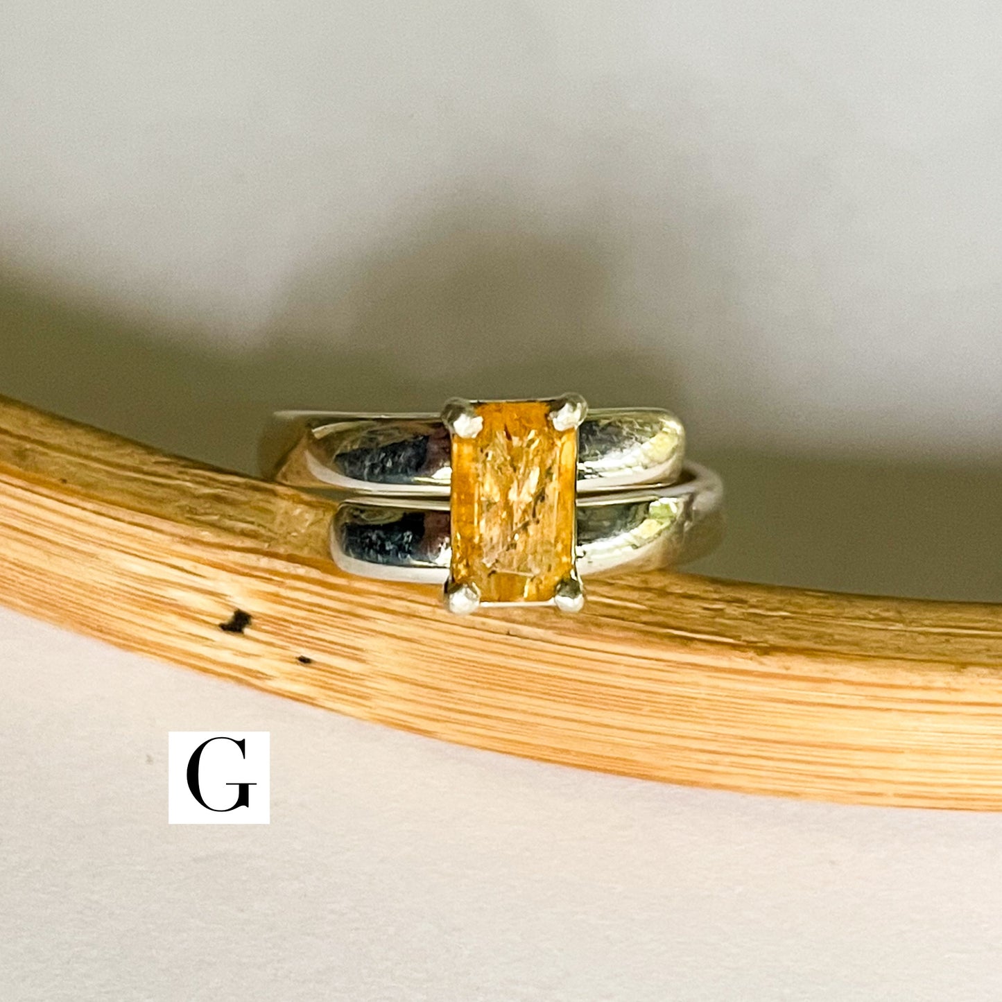 Certified Natural Imperial Topaz Prong Ring - Solid Sterling Silver