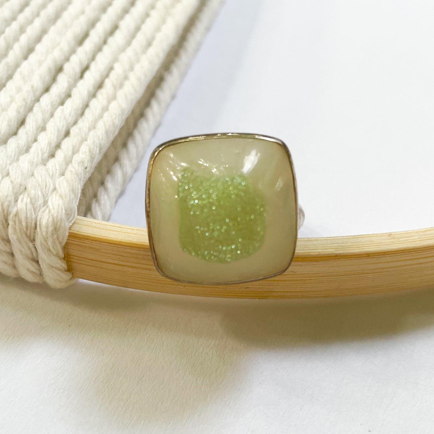 Green Druzy Adjustable Ring - Starborn