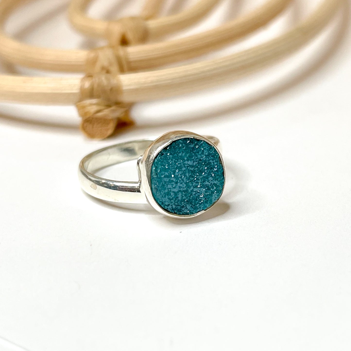 Neon Druzy Polka Dot Ring - Both Metals