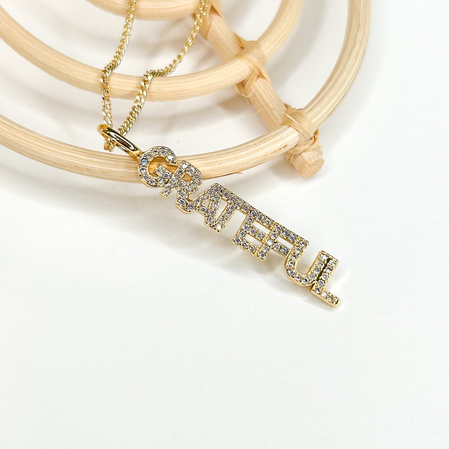 Grateful Pendant - 18K Gold Filled