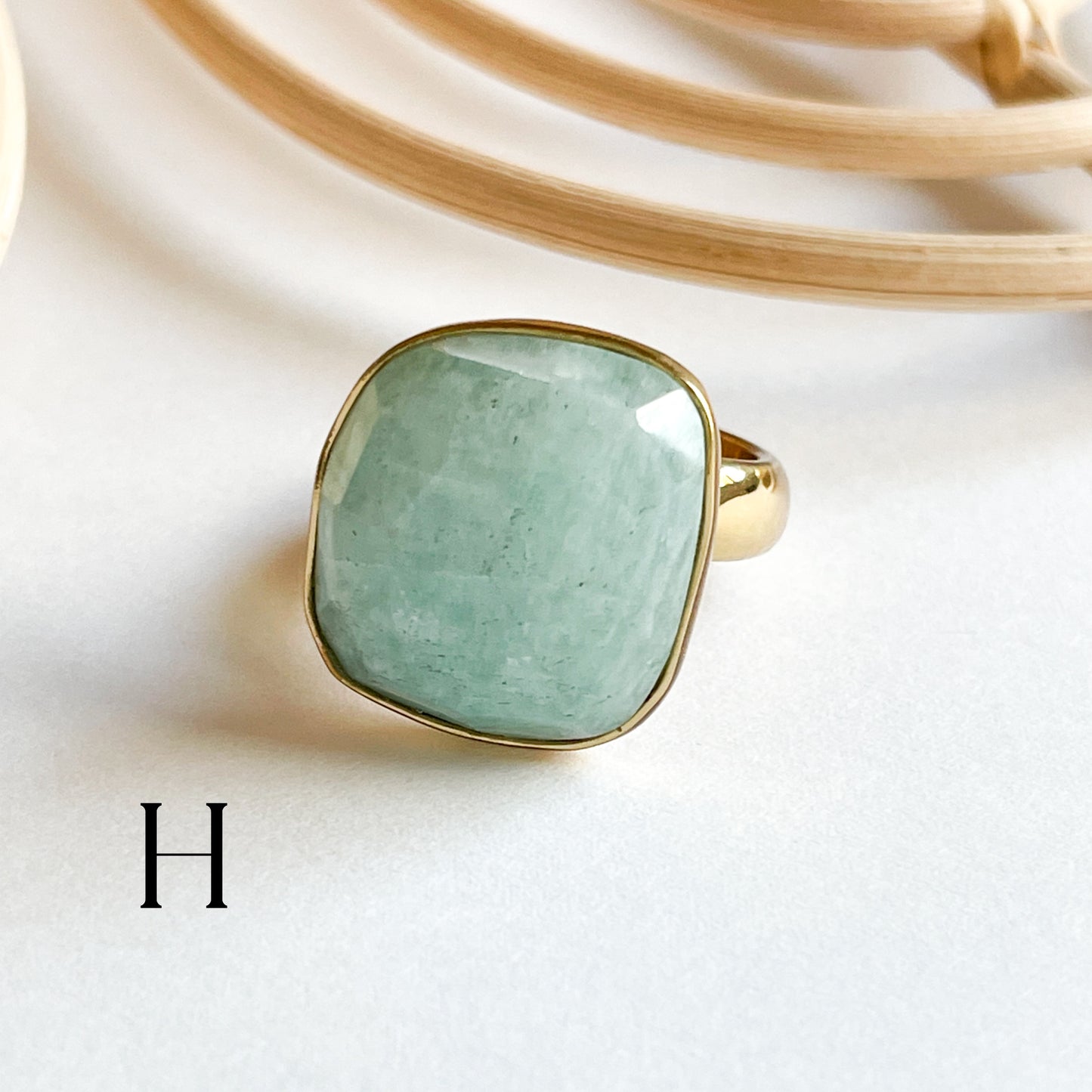 Freeform Faceted Amazonite Ring - Alchemia