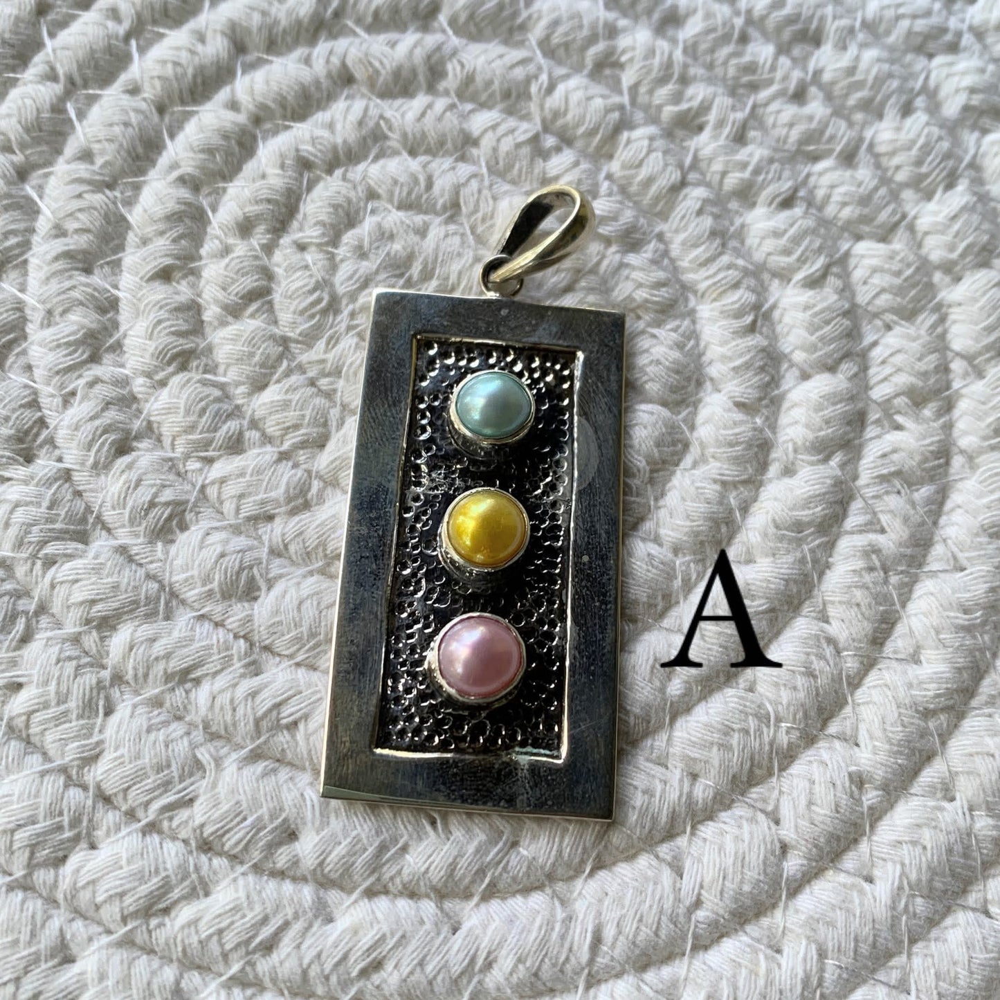 Colorful Pearl Pendant - Solid Sterling Silver