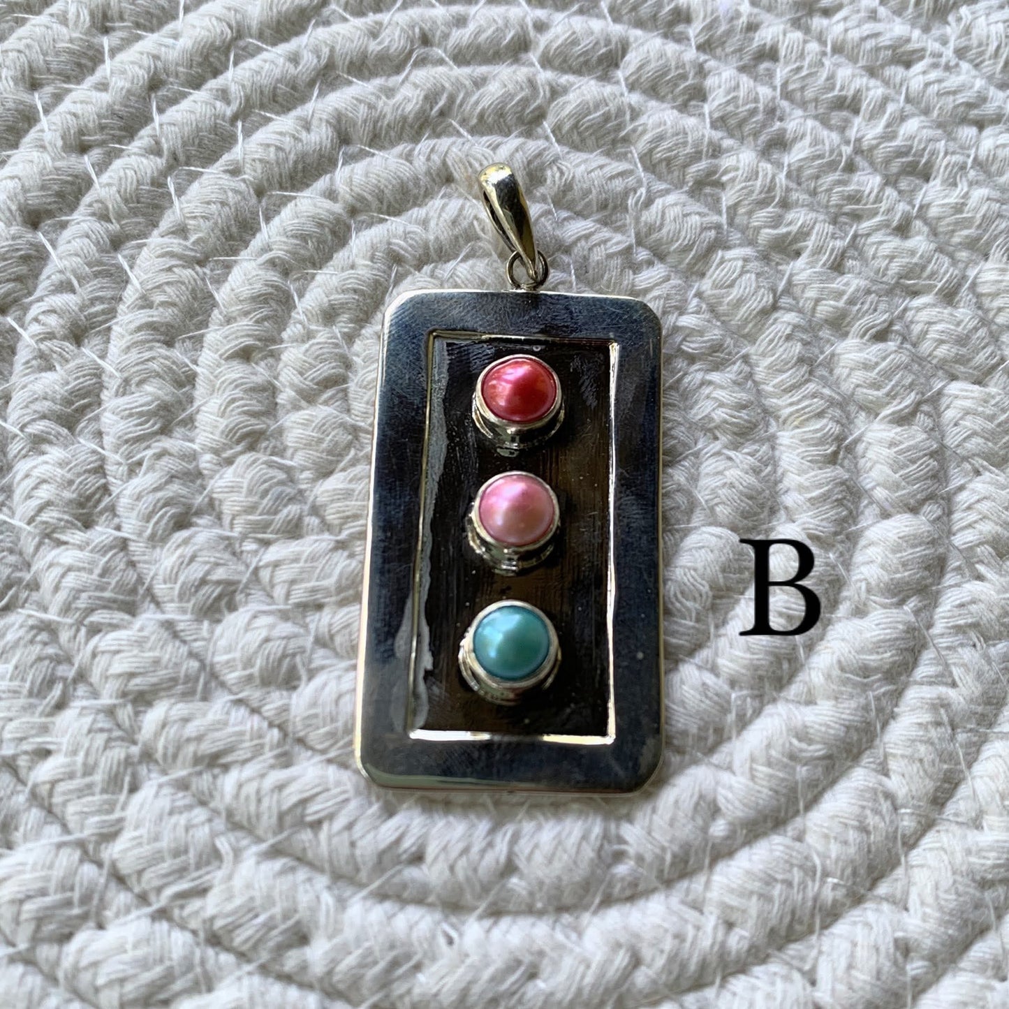 Colorful Pearl Pendant - Solid Sterling Silver