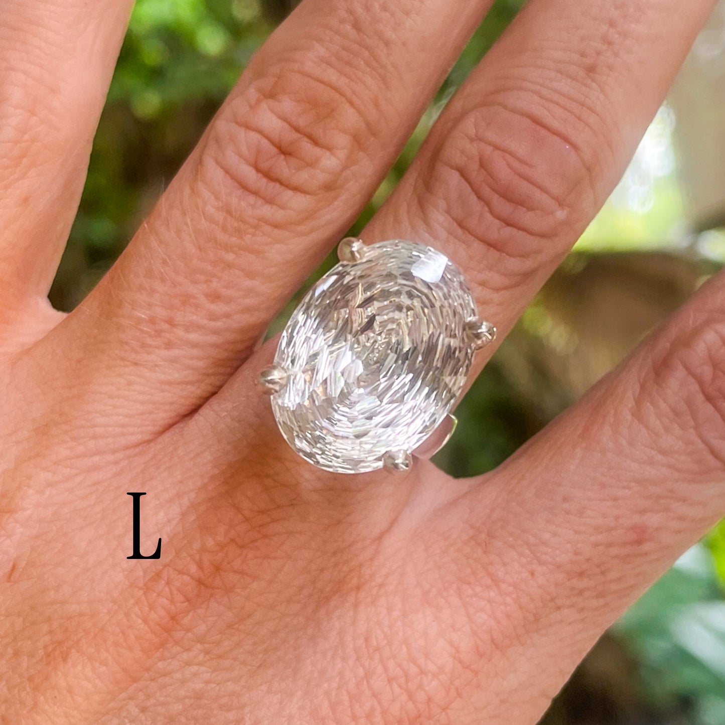 Clear Quartz Special Cut Prong Rings - Solid Sterling Silver