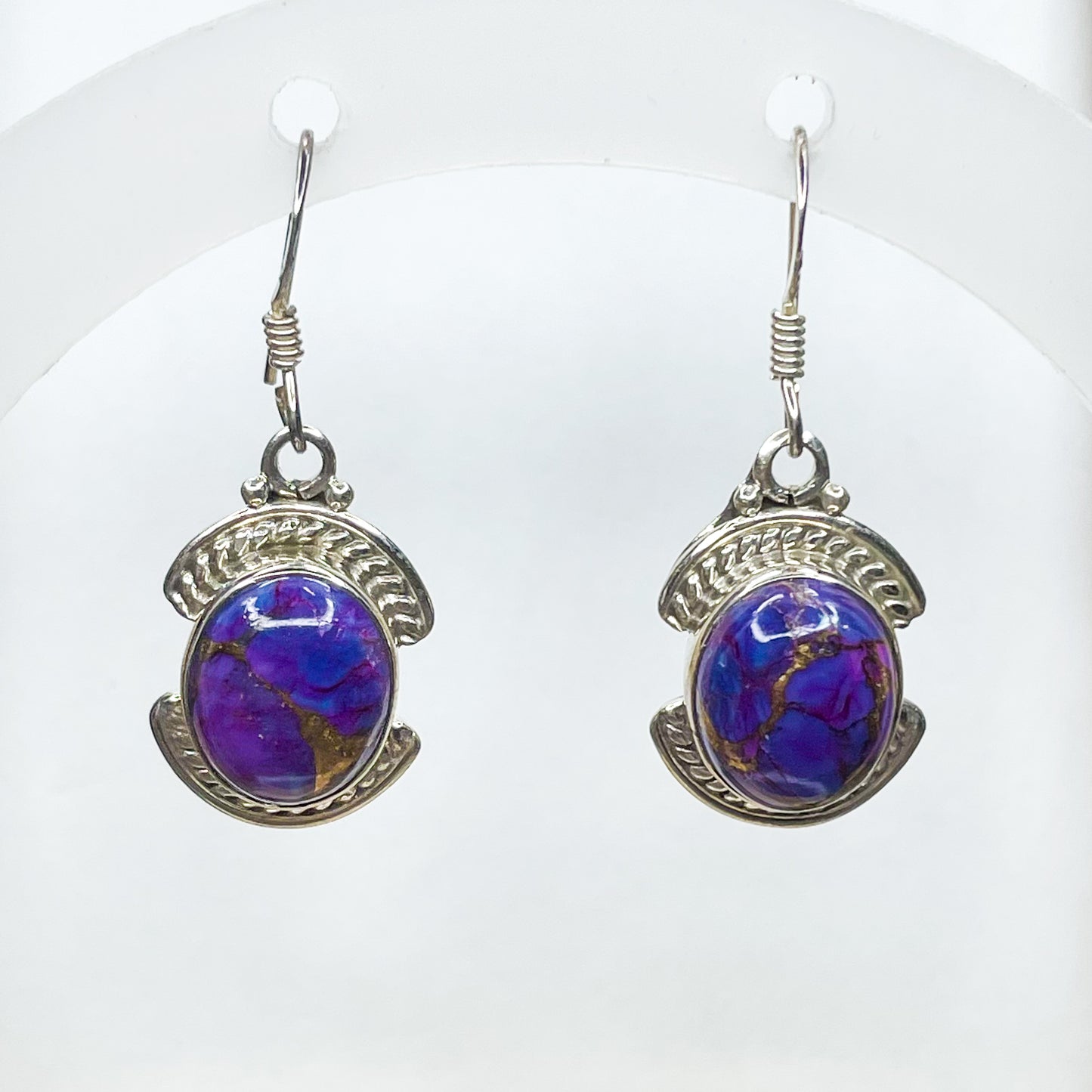 Purple Enhanced Turquoise Dangle Earring - SSS