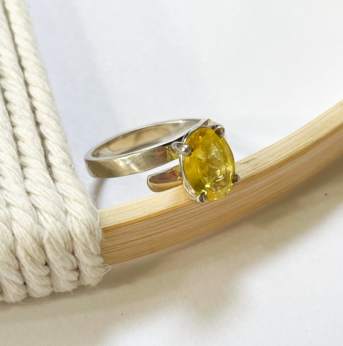 New Natural Sapphire Mix Prong Ring - Solid Sterling Silver