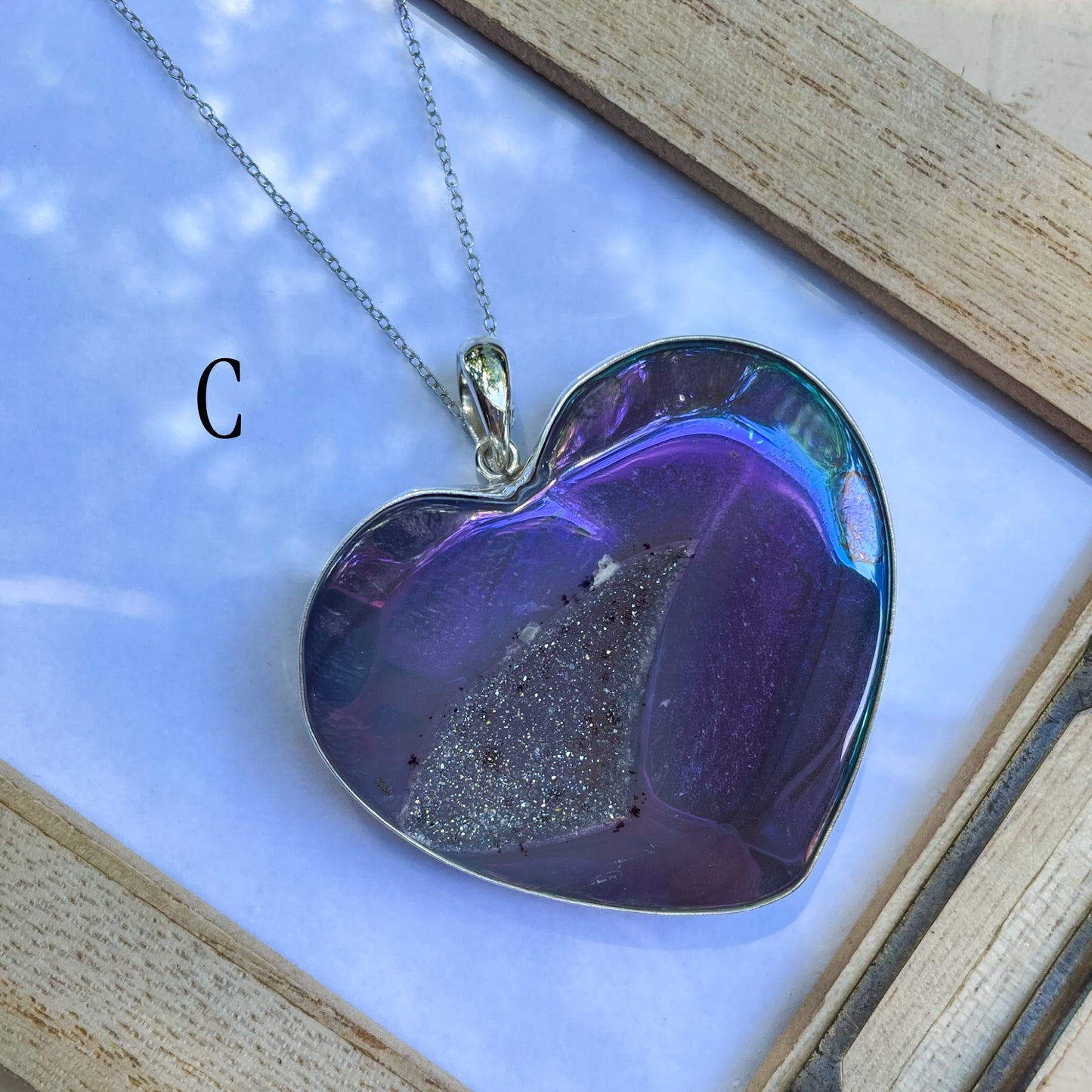 Aurora Statement Heart Pendant - Solid Sterling Silver