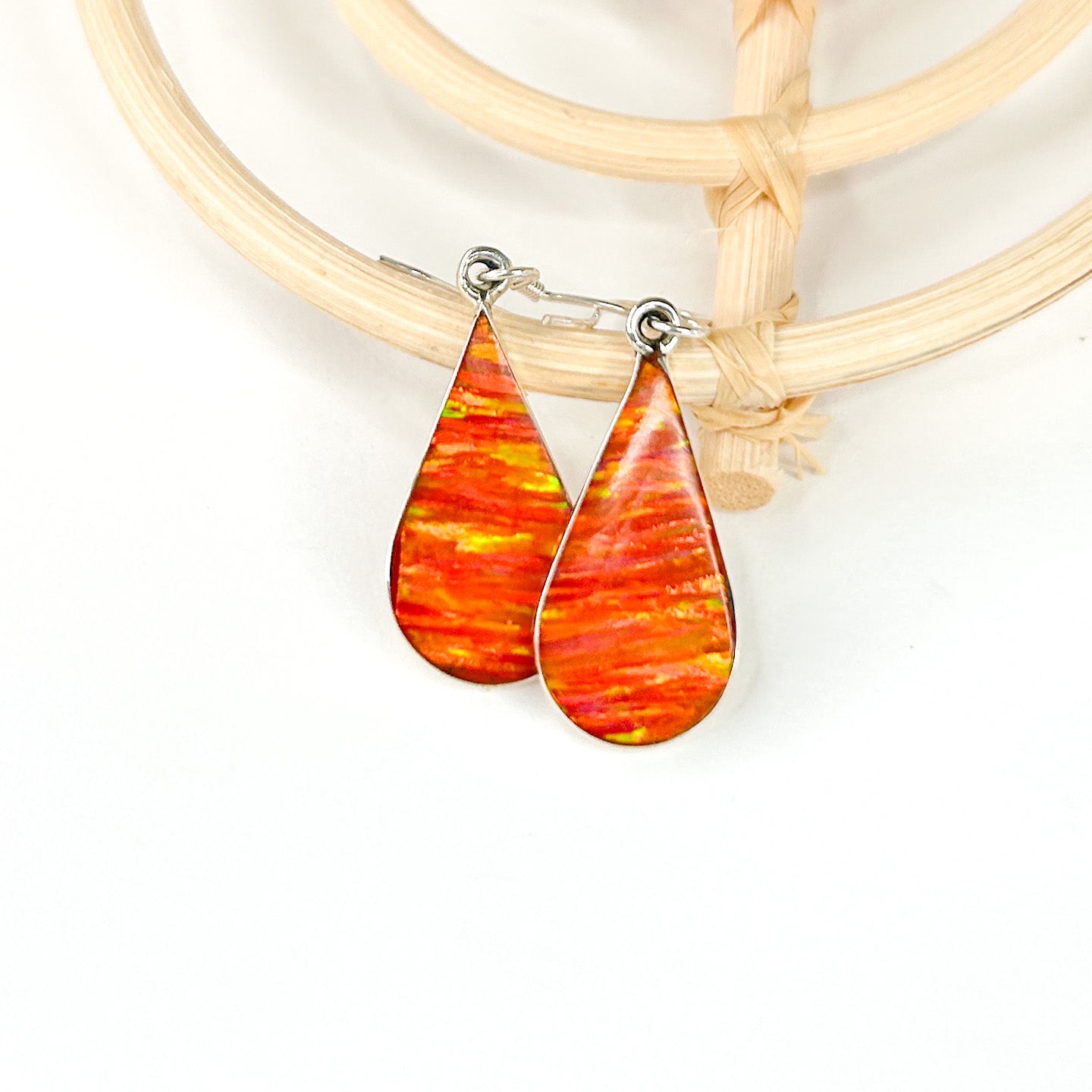 Teardrop Opal Dangle Earrings - SSS