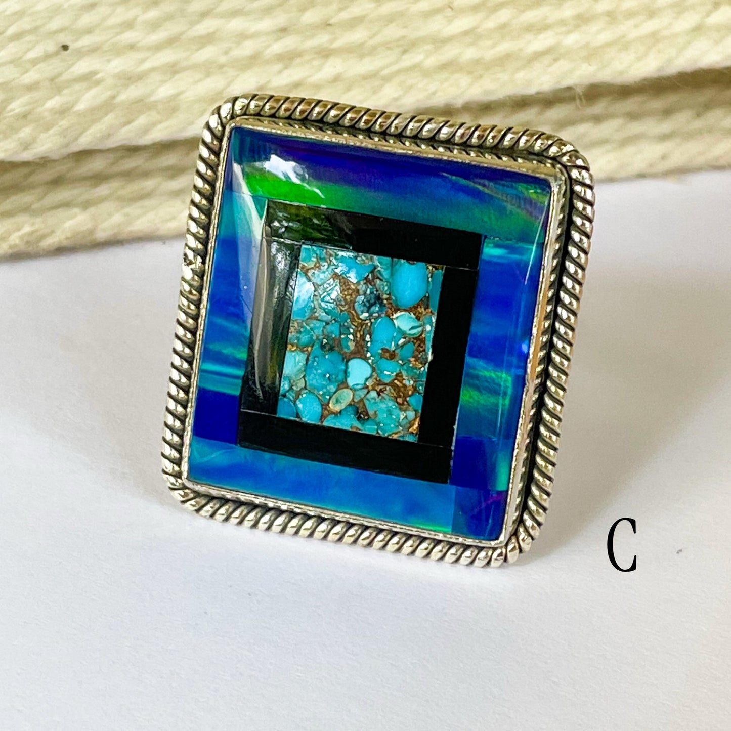 Opal inlay Rings & Pendants - Solid Sterling Silver