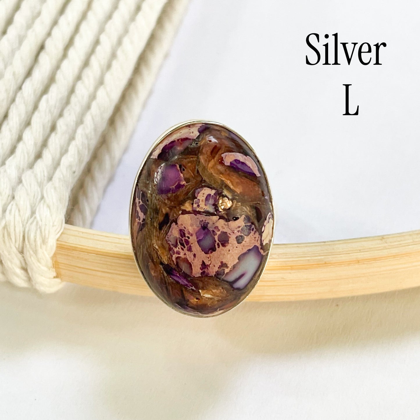 Vibrant Jasper Matrix Ring Mix - Both Metals