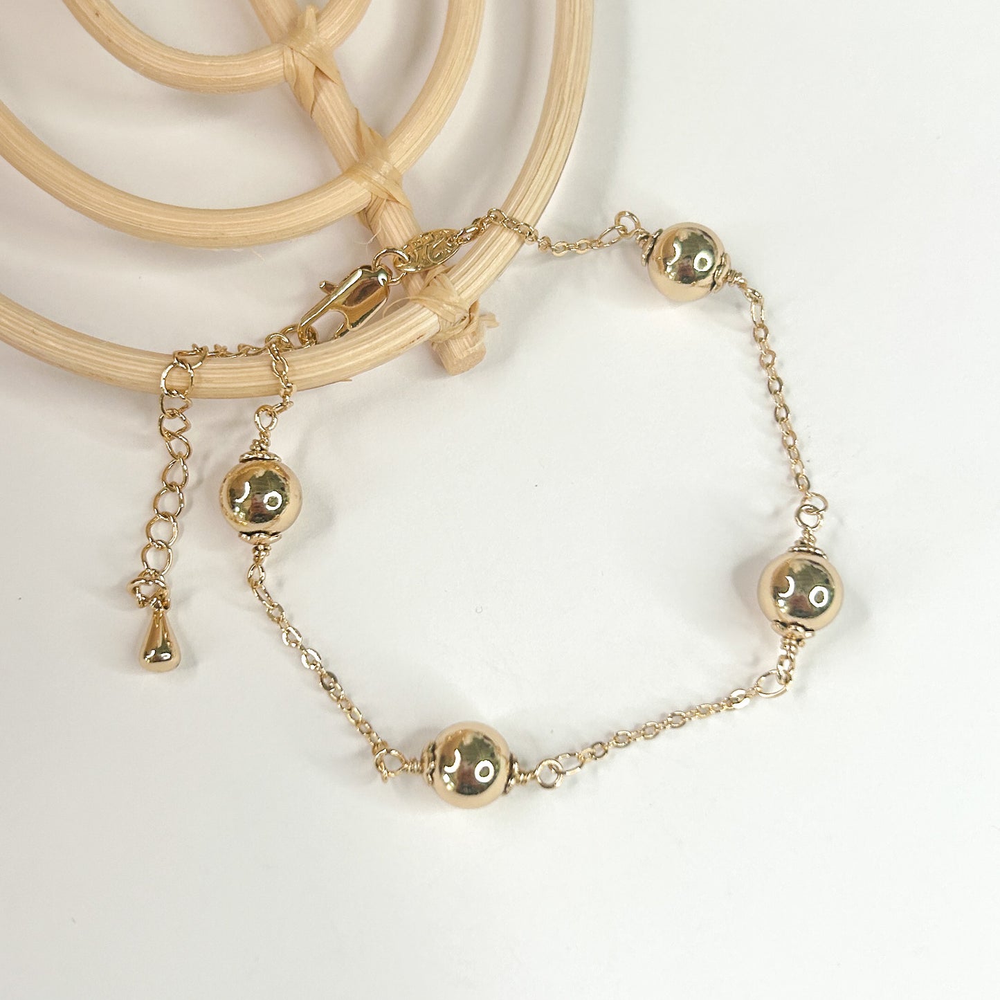 Simple Thick Beaded Bracelet - 18K Gold Filled