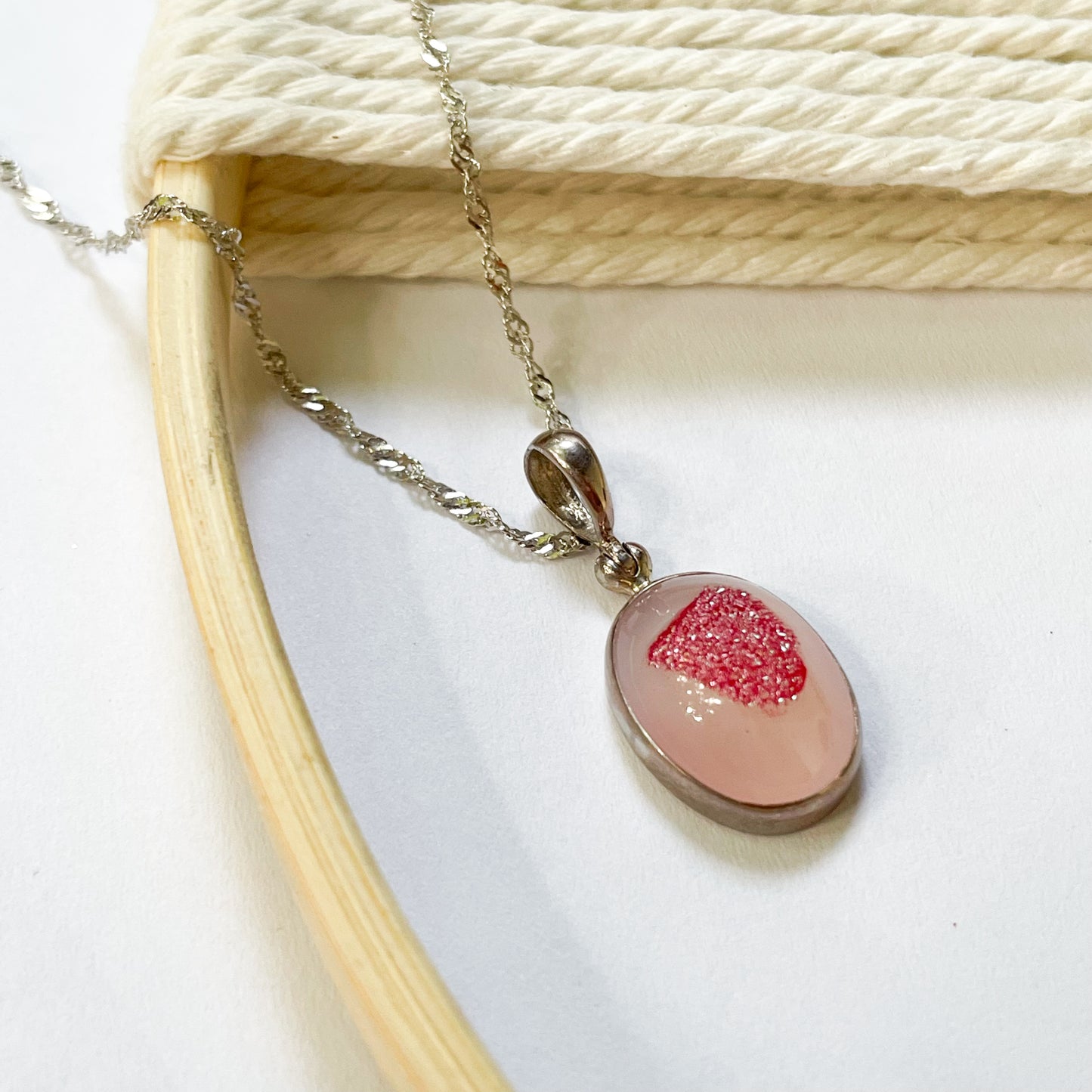 Dainty Pink Druzy Pendant - Starborn