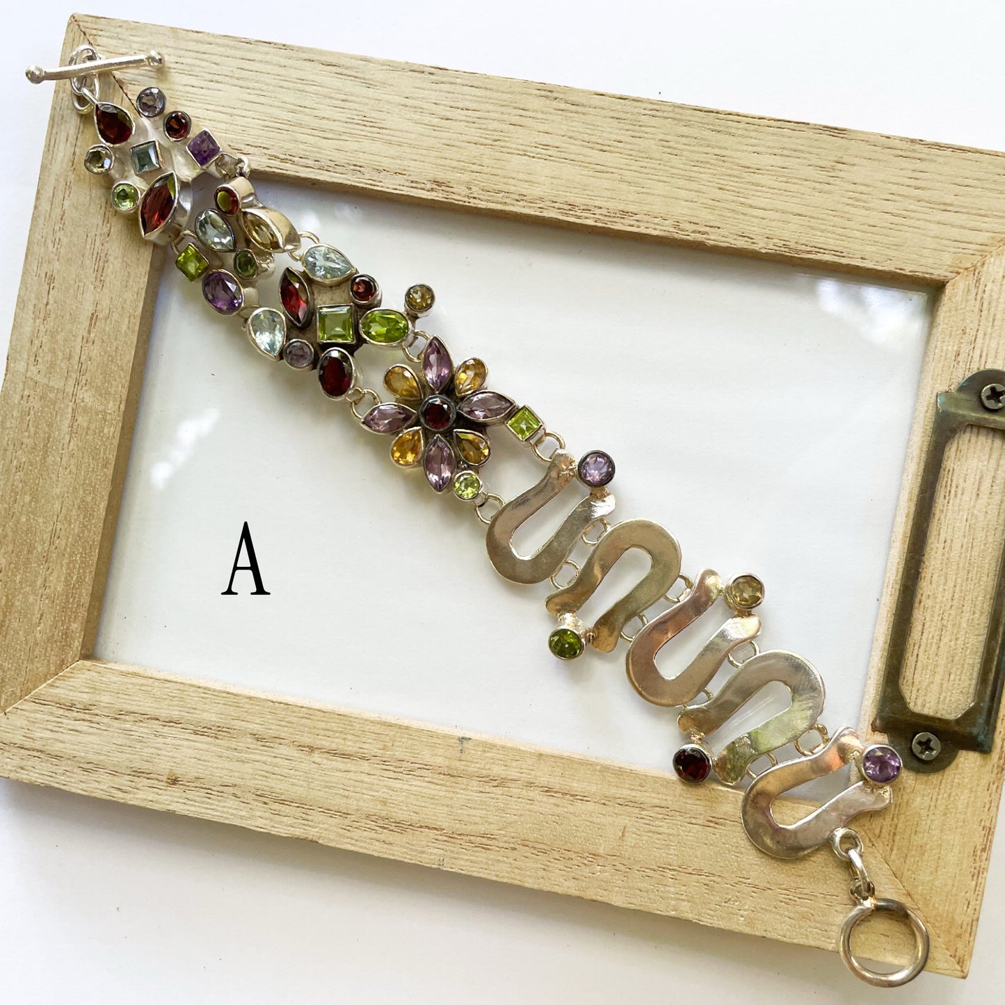 Solid Sterling Silver Stone Bracelet Blowout!