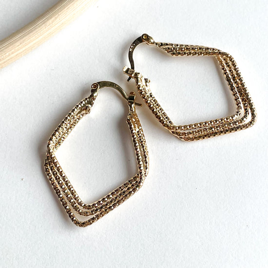 Load image into Gallery viewer, Diamond Cut Hoops - 18k Gold Filled
