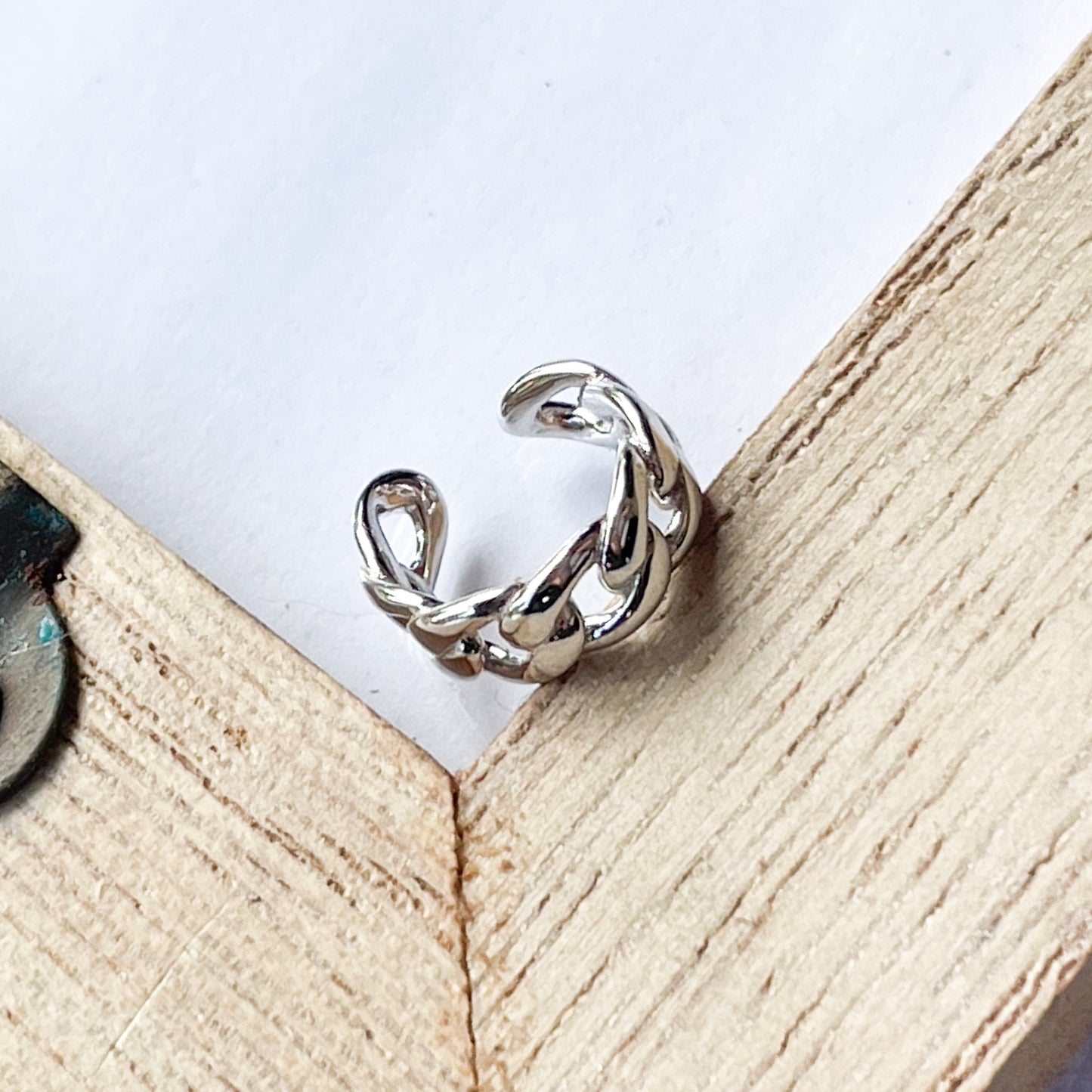 Twisted Rope Ear Cuff - Solid Sterling Silver & Gold