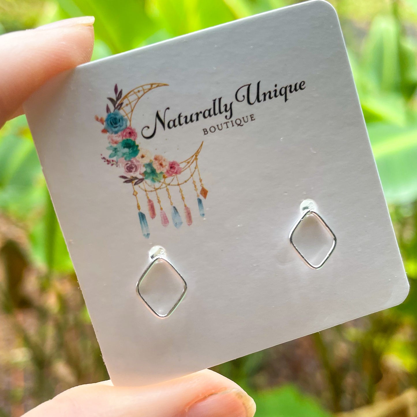 Dainty Curvy Diamond Studs - Solid Sterling Silver
