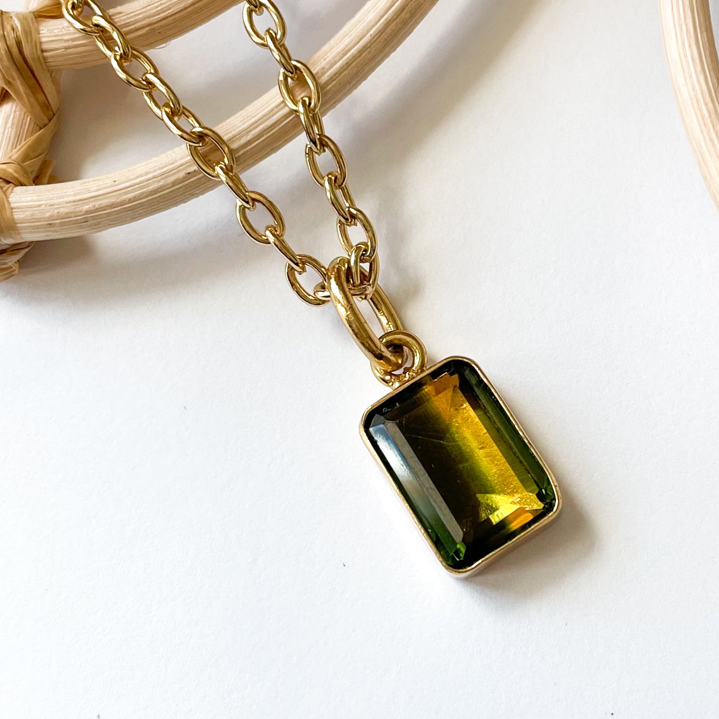 Green Bio-Color Amethyst Pendant - Alchemia