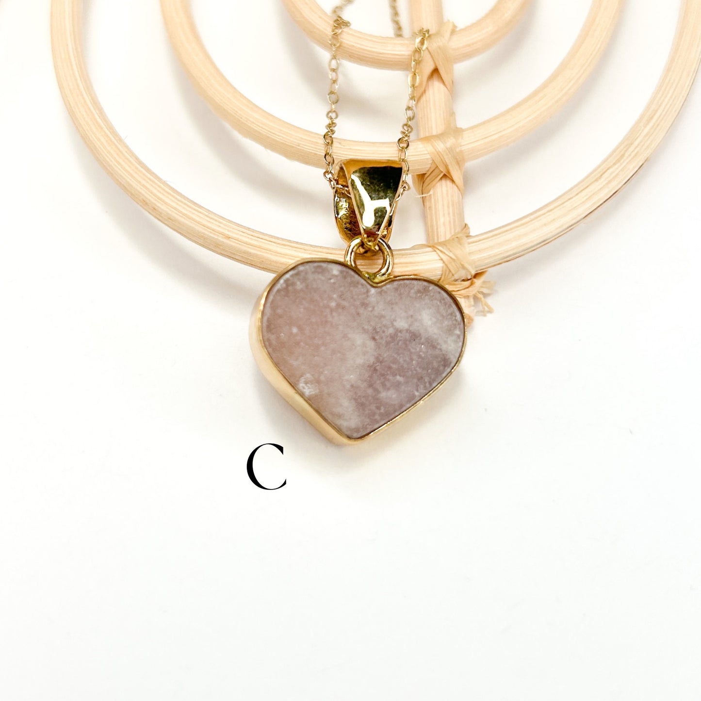 Pink Amethyst Heart Pendant - Alchemia