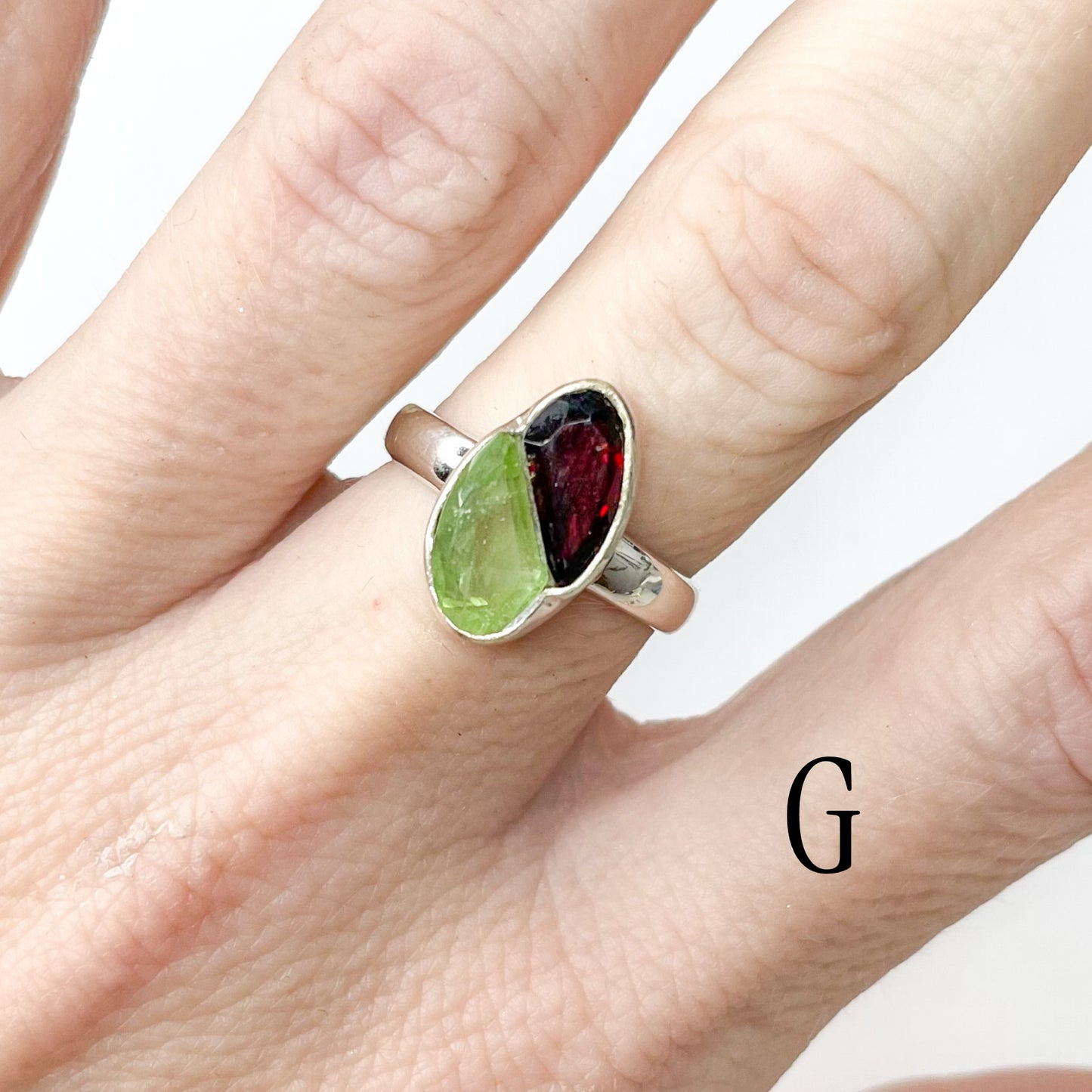 Multi Gemstone Inlay Rings - Solid Sterling Silver