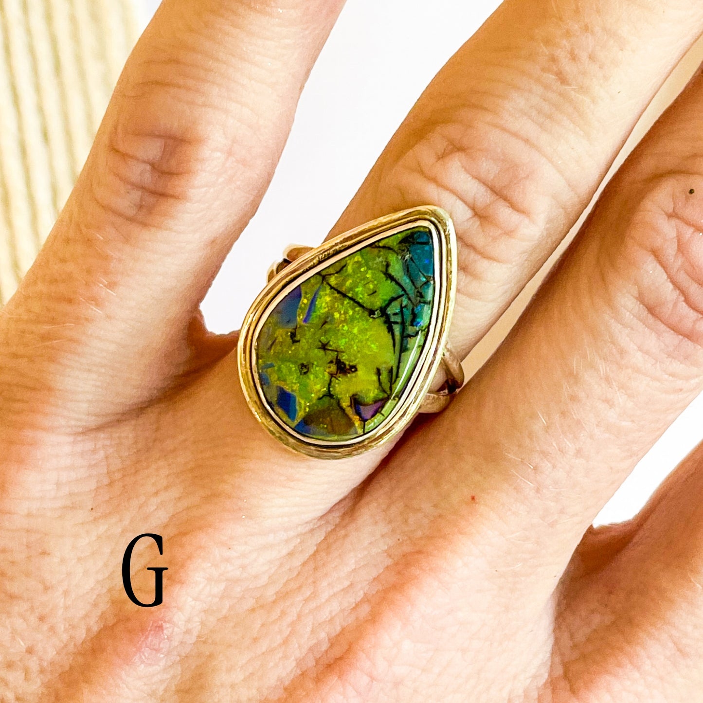 Monarch Sterling Opal Rings - Solid Sterling Silver