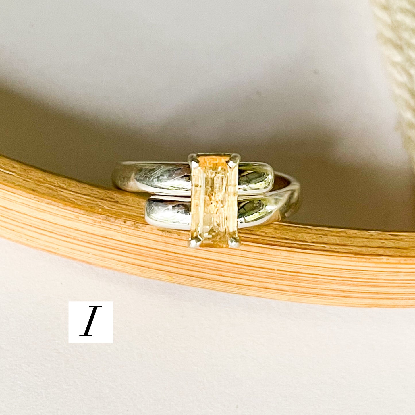 Certified Natural Imperial Topaz Prong Ring - Solid Sterling Silver