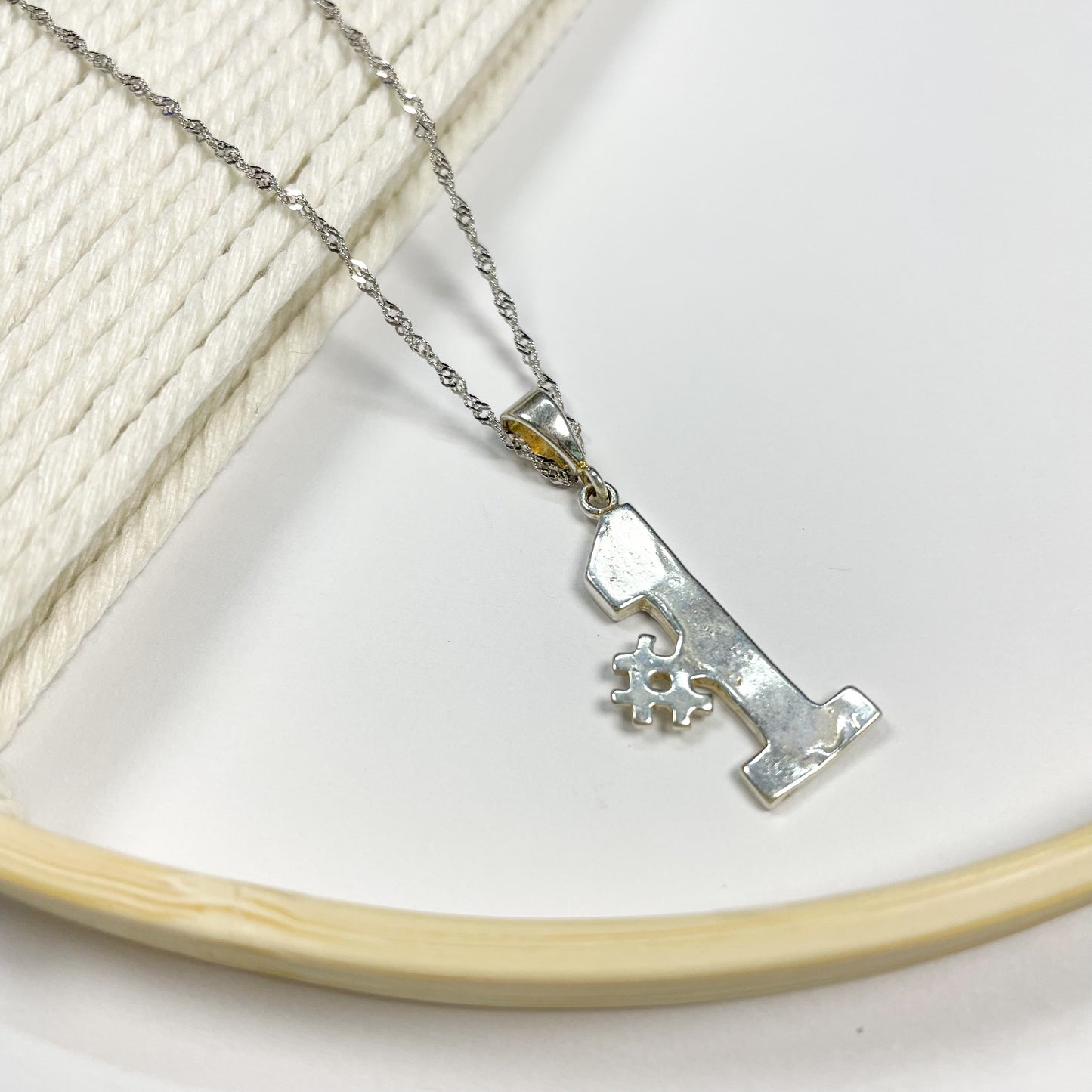 #1 Solid Silver Pendant - Solid Sterling Silver