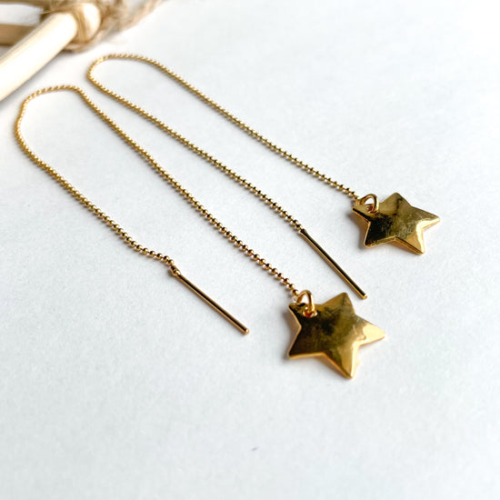Load image into Gallery viewer, Star Threader Earring - 18k Gold Filled
