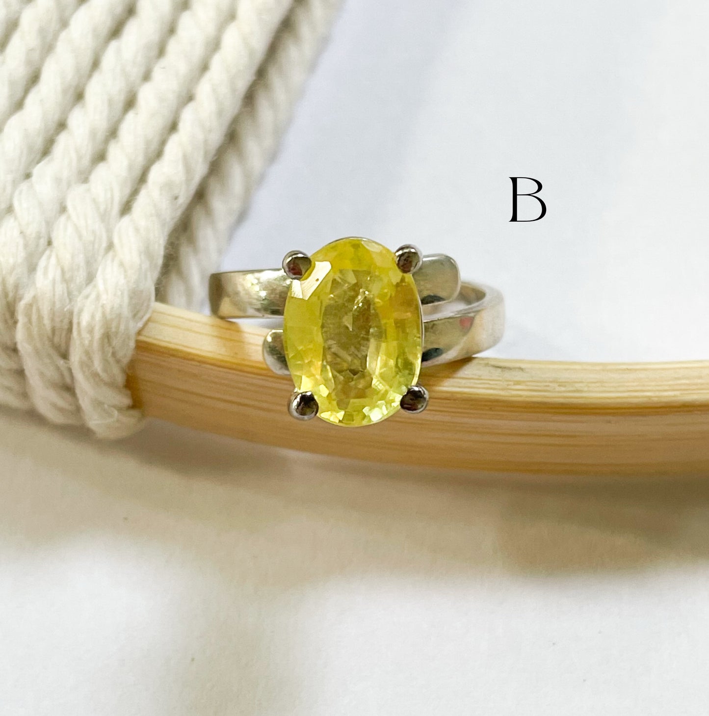New Natural Sapphire Mix Prong Ring - Solid Sterling Silver