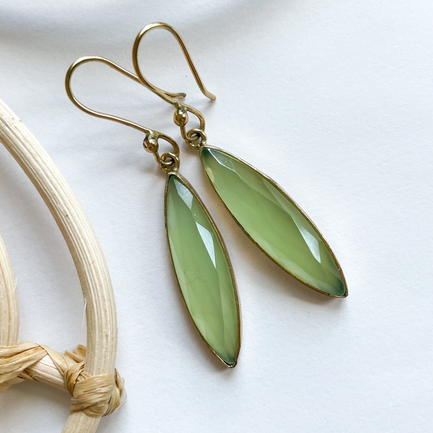Chalcedony Marquise Earrings - Alchemia