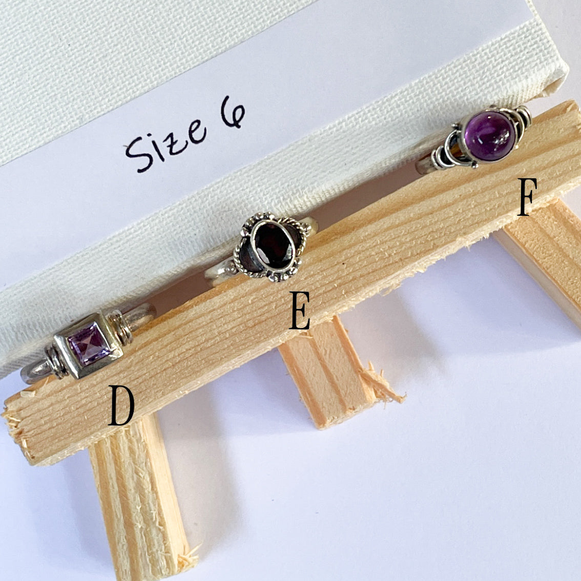 Variety of Stone in Minimalist Size 6 Rings - Solid Sterling Silver