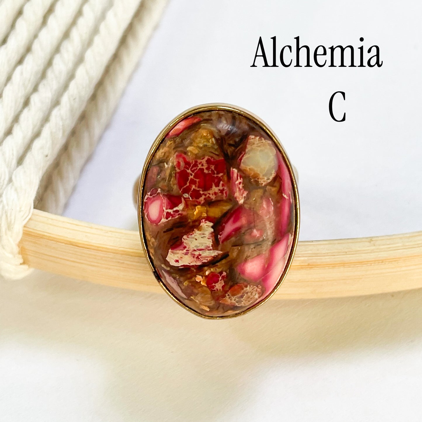 Vibrant Jasper Matrix Ring Mix - Both Metals