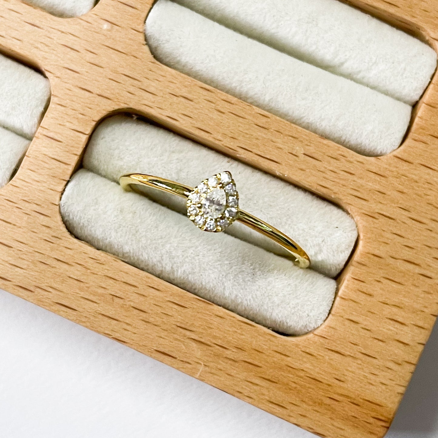 Glistening Teardrop CZ Teardrop Sized Ring - SSS or Vermeil