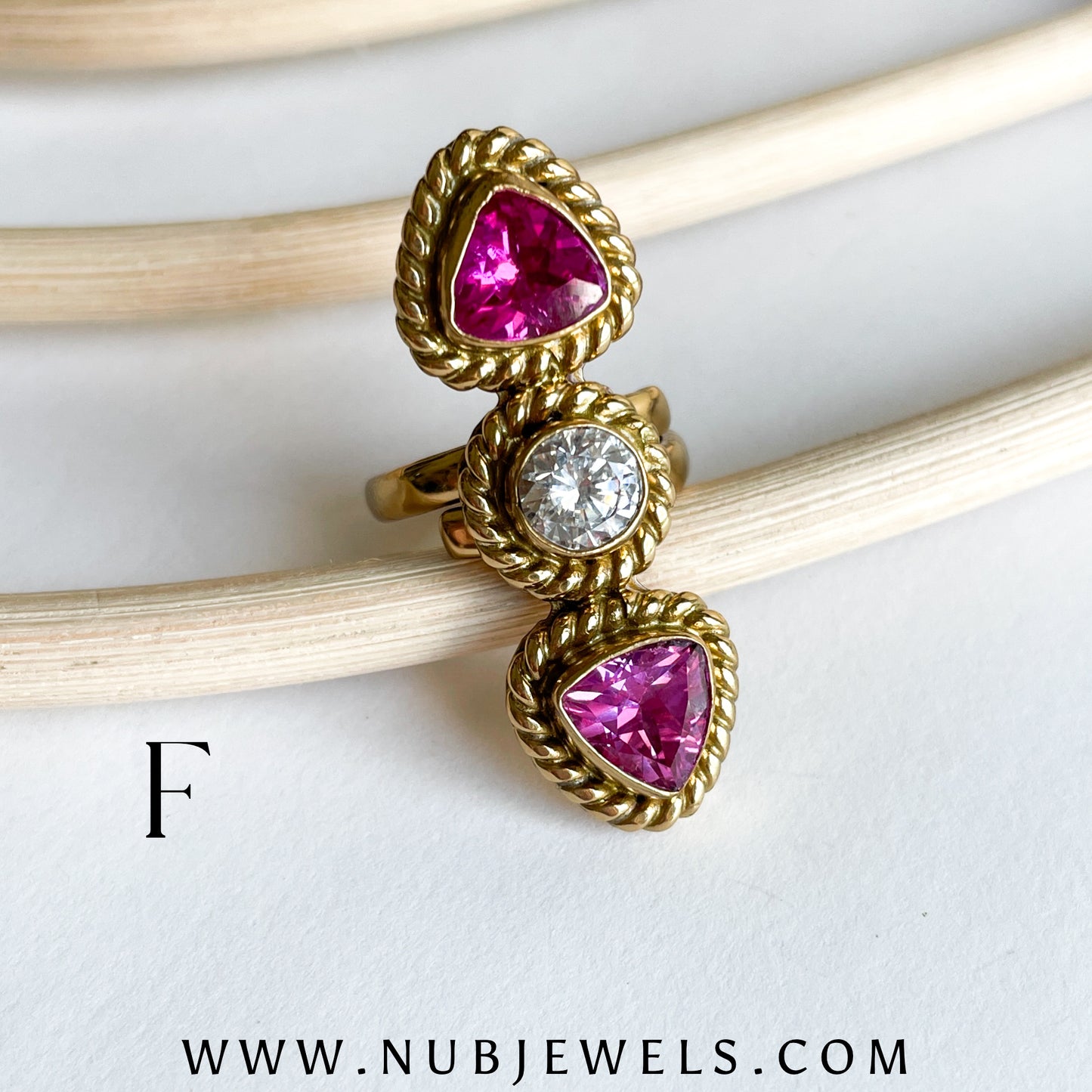 Pink Sapphire & CZ Crawler Ring - Alchemia