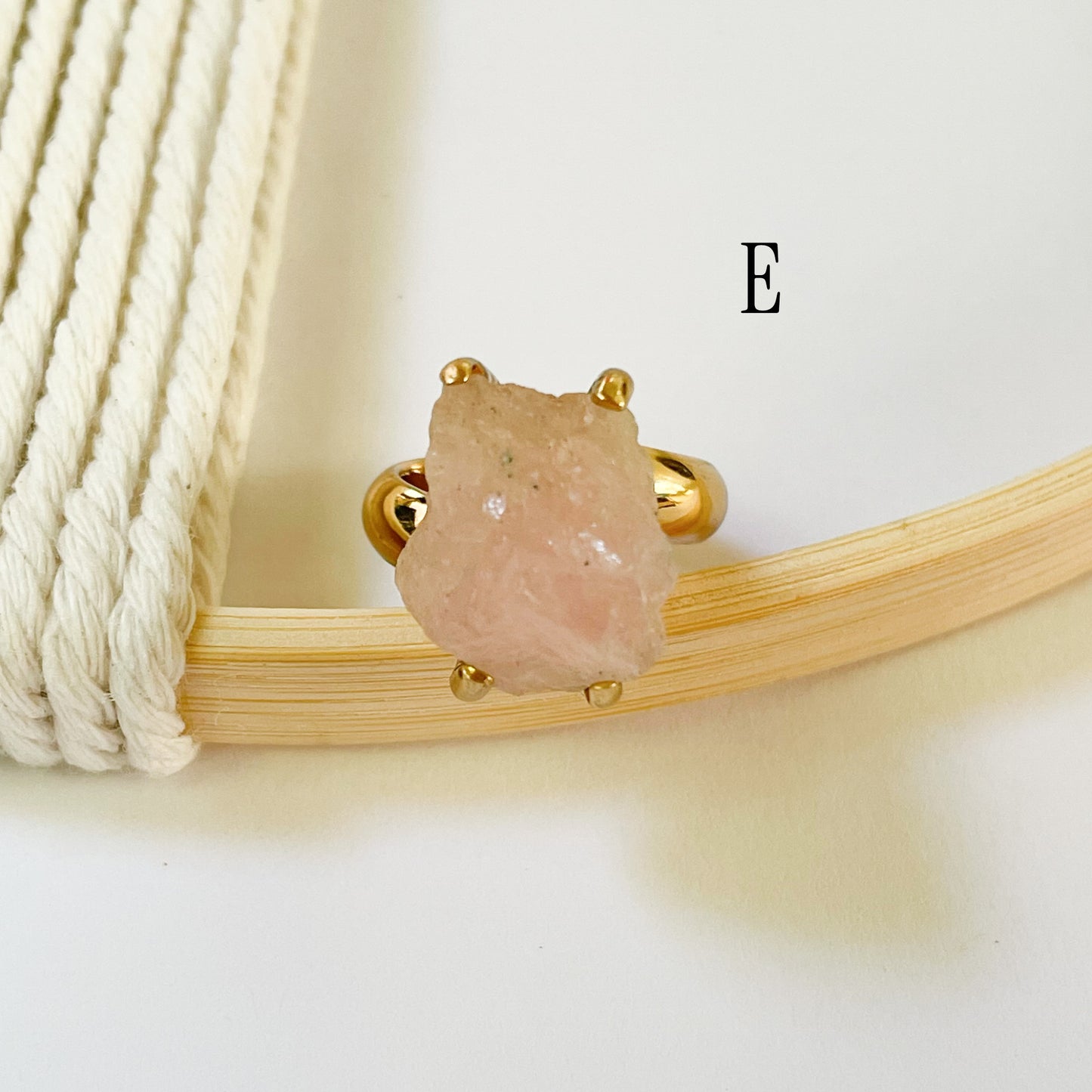 Raw Kunzite Prong Ring - Alchemia Gold