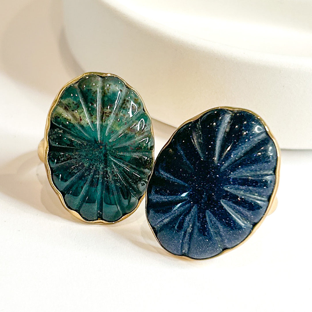 Carved Star Burst Rings - Alchemia