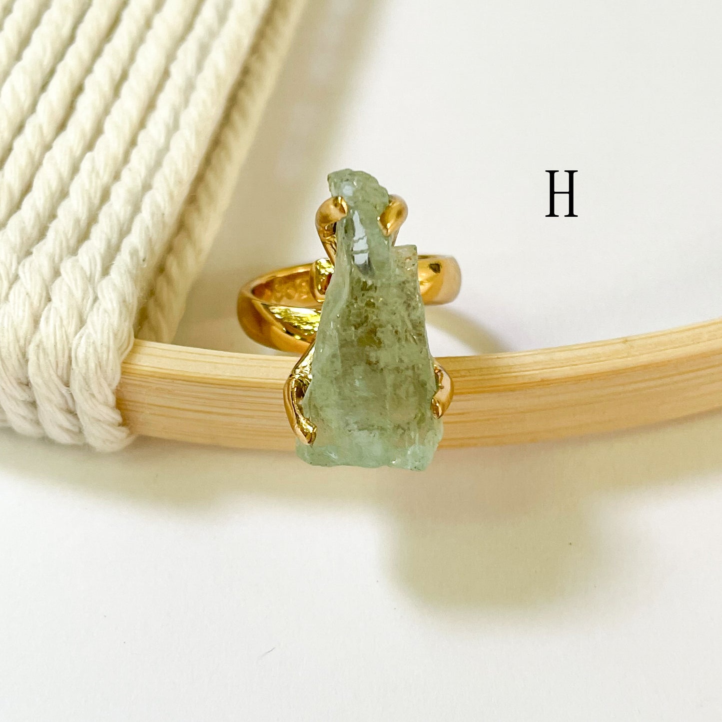 Raw Aquamarine Prong Ring - Alchemia Gold