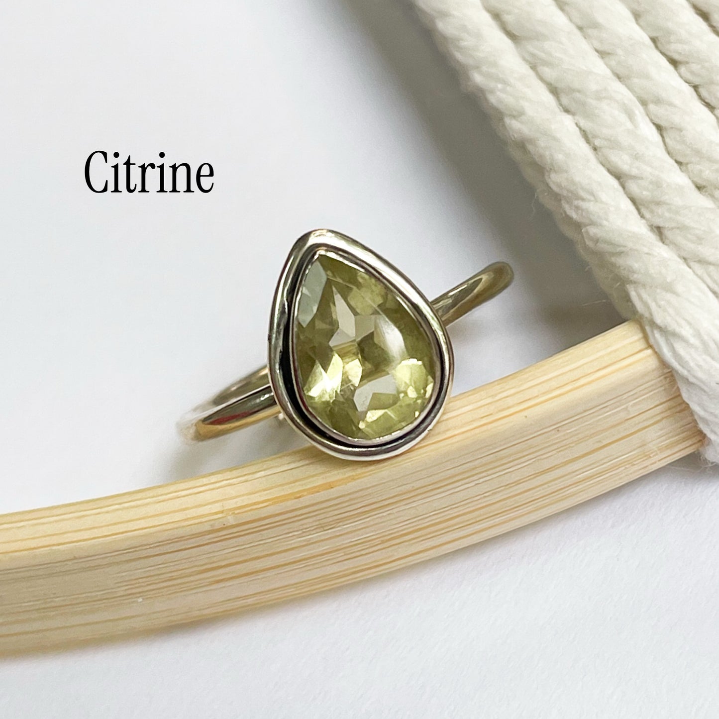 Dainty Natural Stone Rings - Solid Sterling Silver