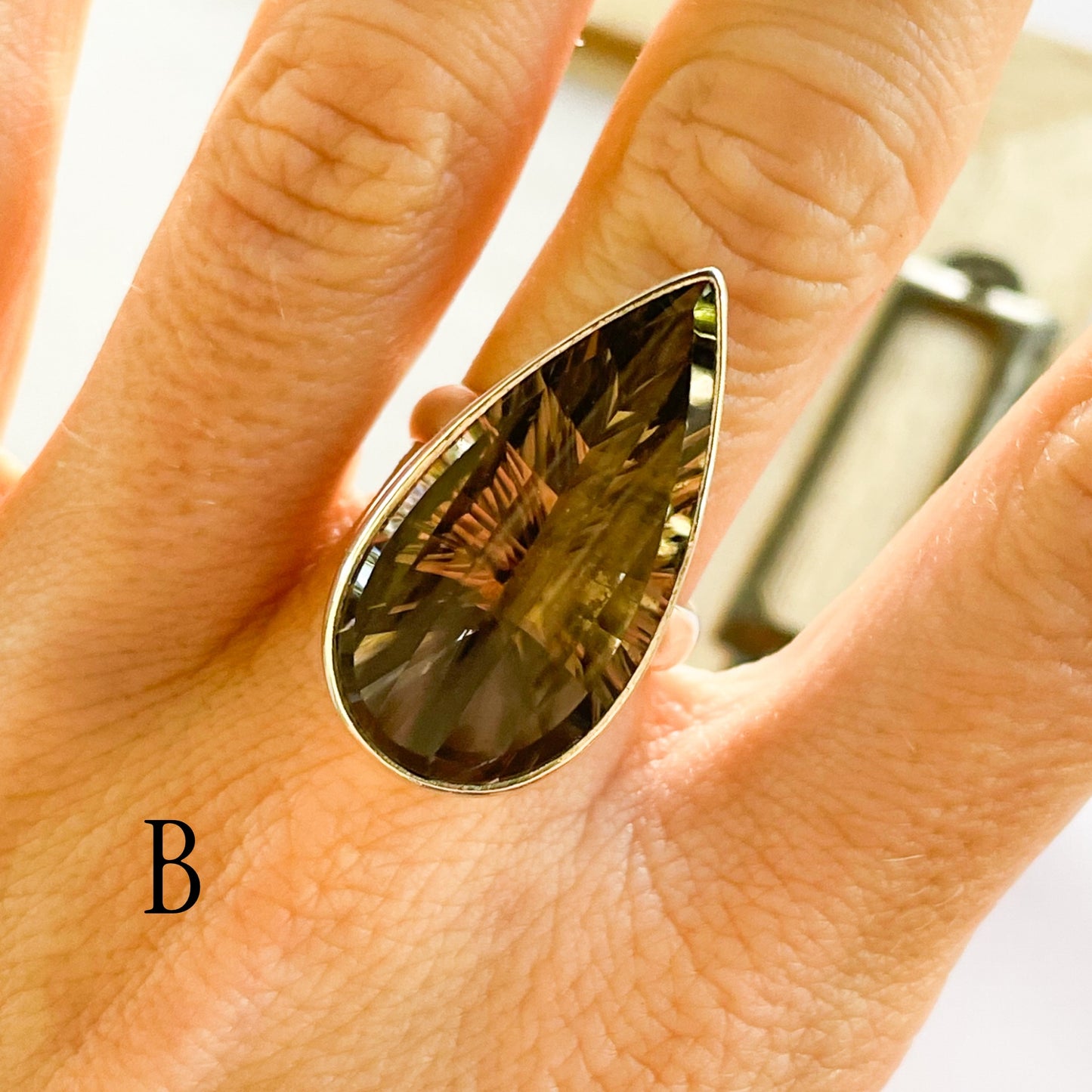 Statement Smokey Ring - Solid Sterling Silver