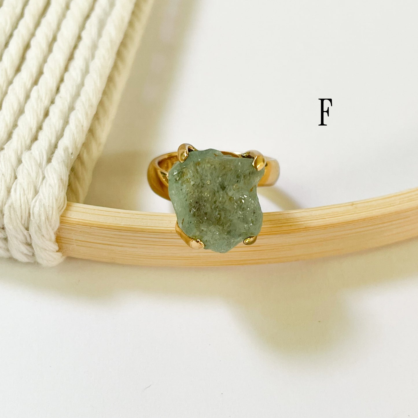 Raw Aquamarine Prong Ring - Alchemia Gold