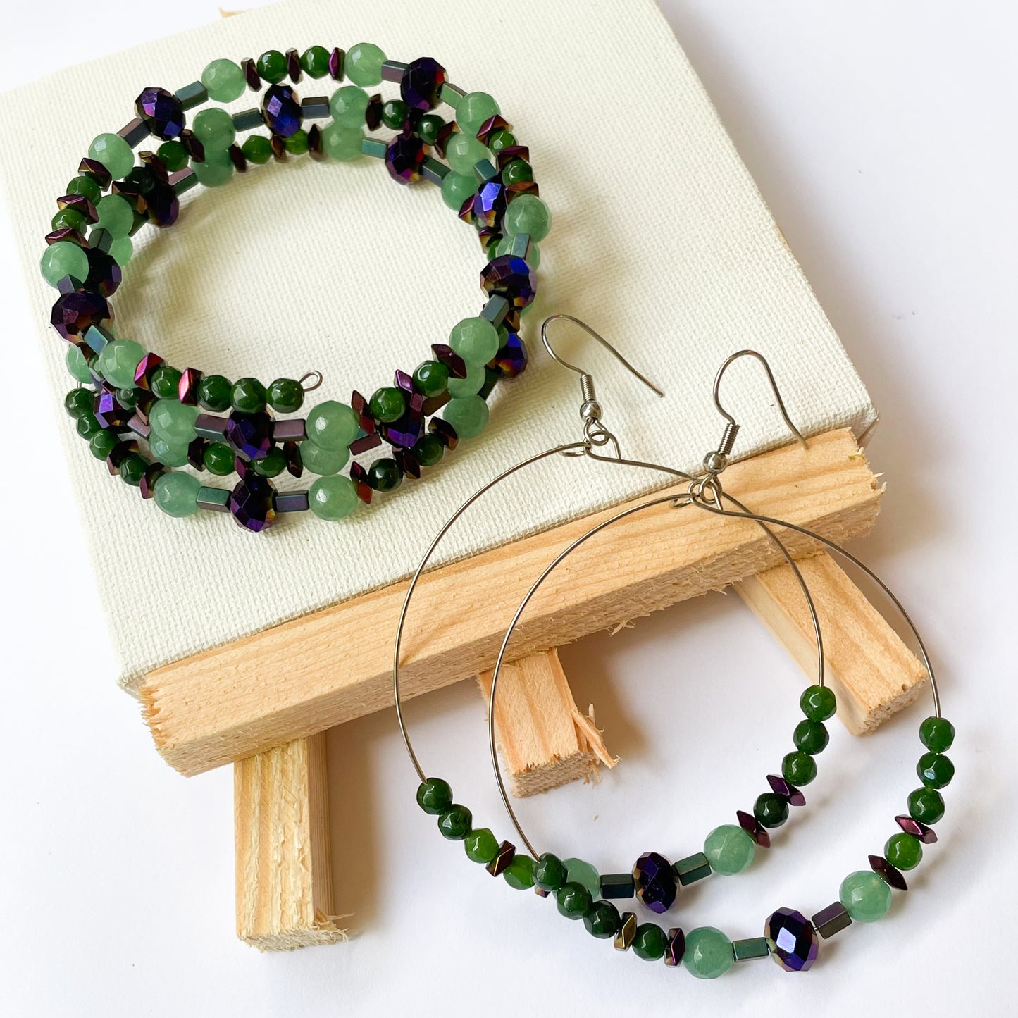Green Spring Bracelet & Earring Set