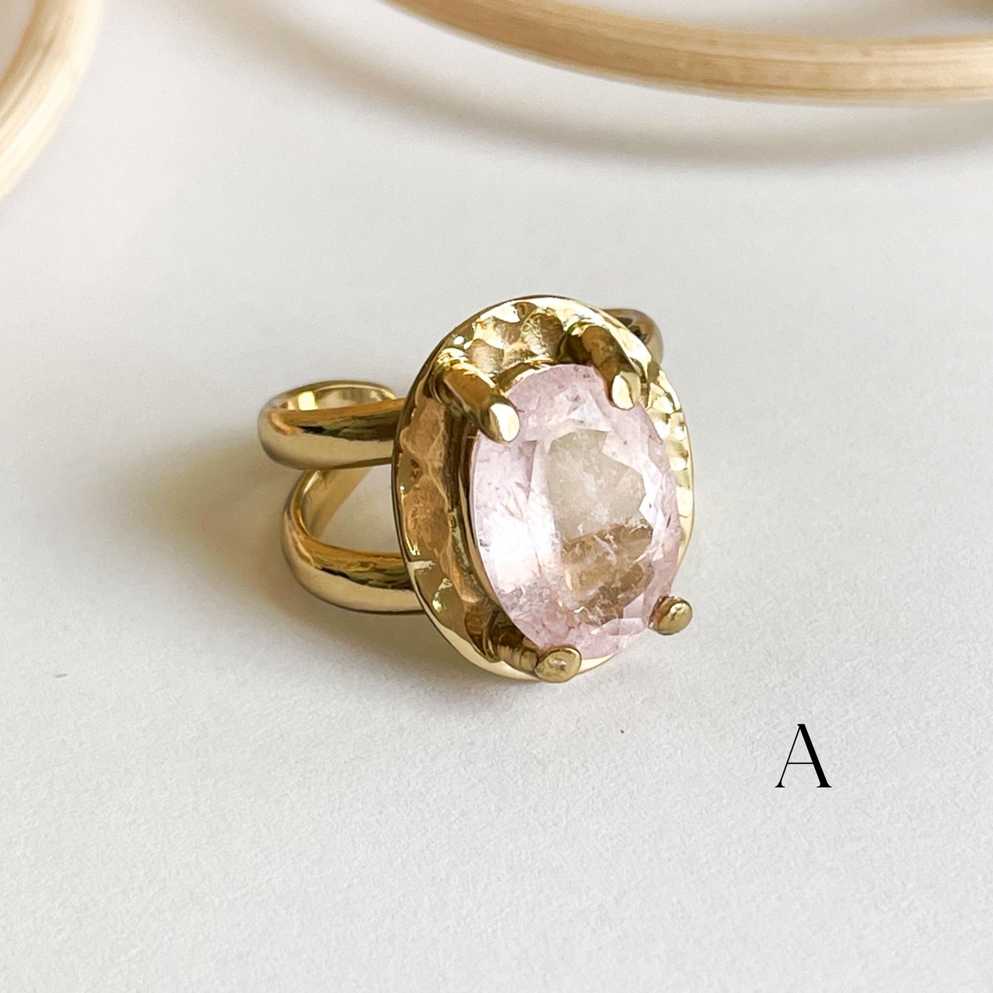 Pink Morganite Boho Prong Ring  - Alchemia