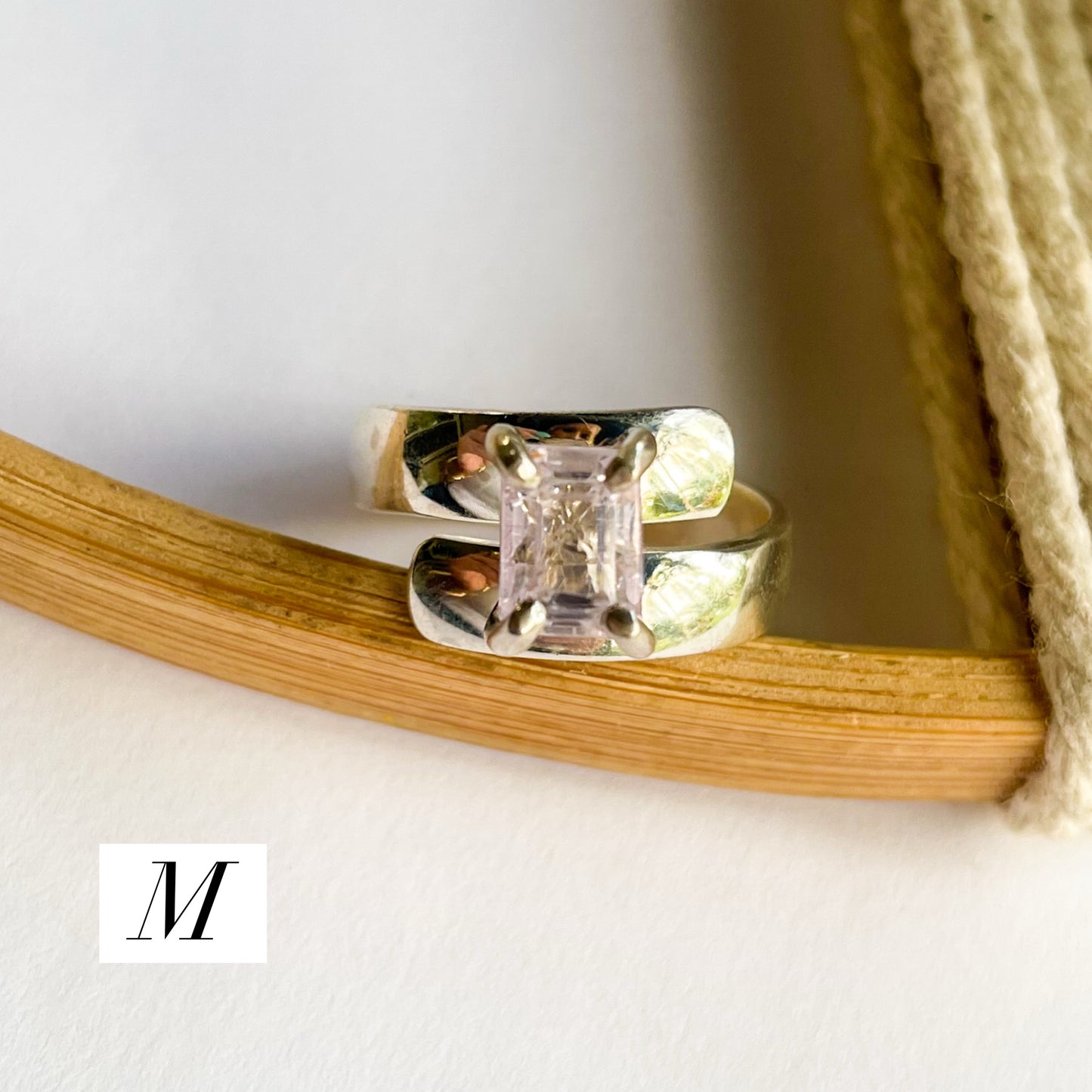 Certified Natural Kunzite Prong Ring - Solid Sterling Silver