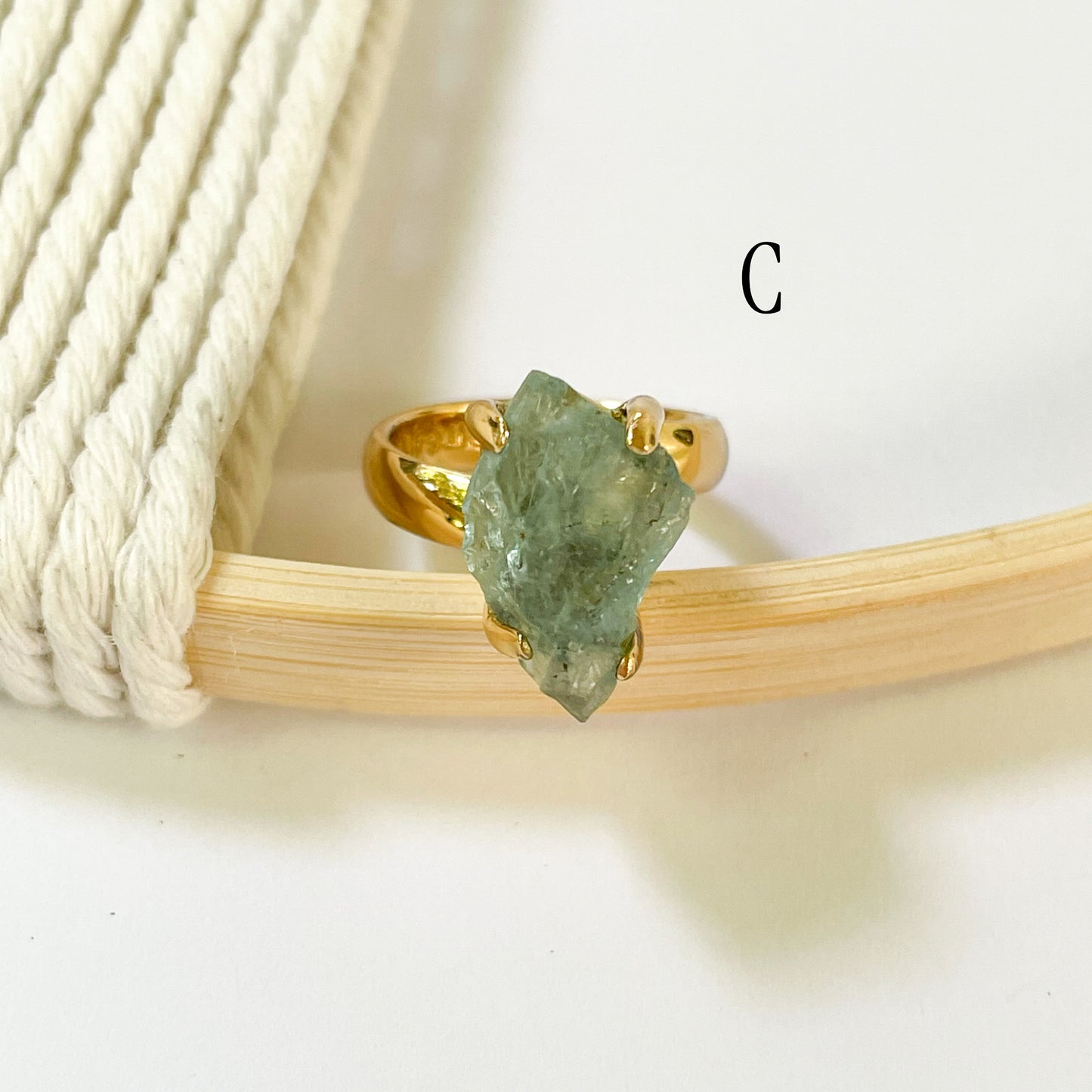Raw Aquamarine Prong Ring - Alchemia Gold
