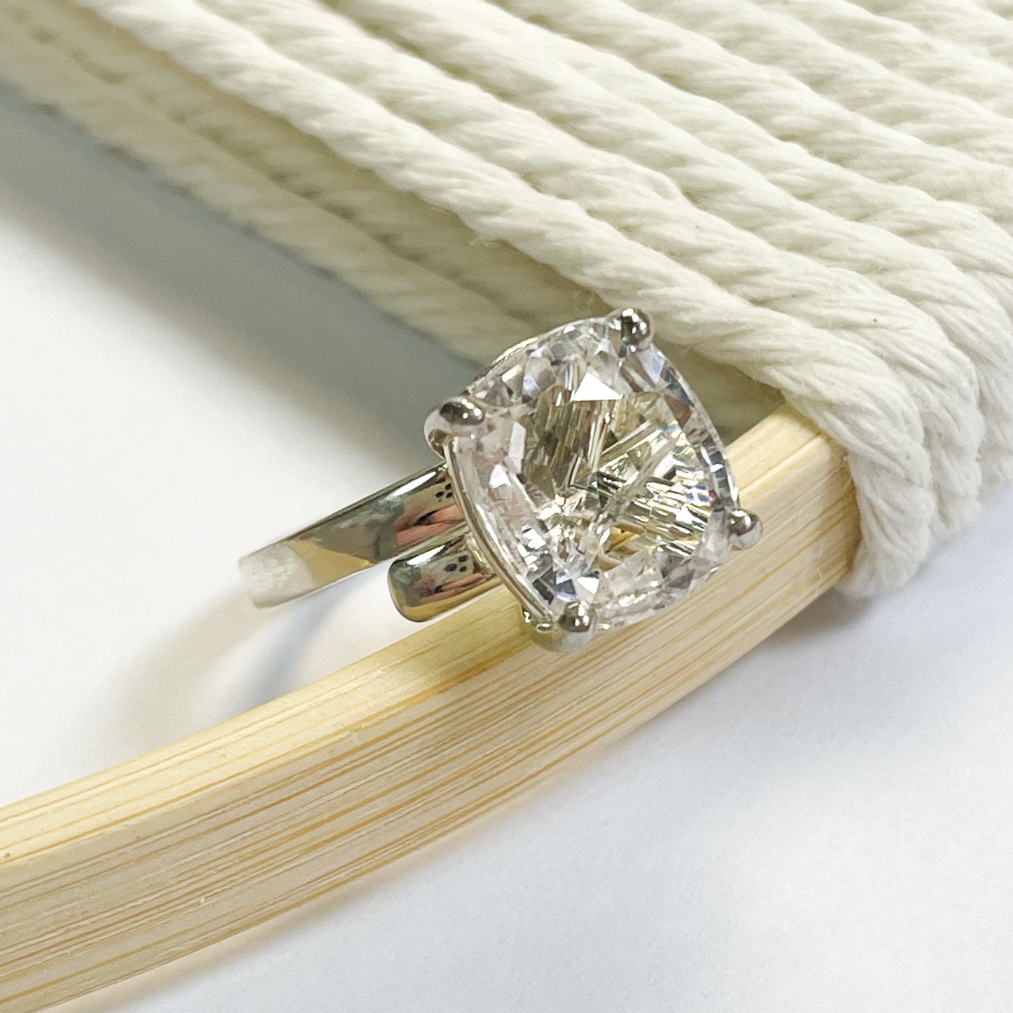 Oval Clear Quartz Prong - Solid Sterling Silver