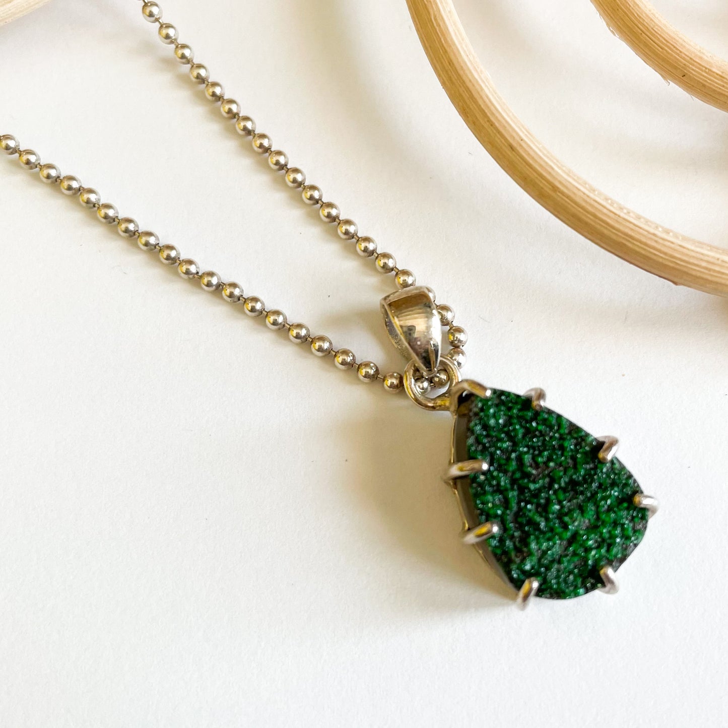 Uvarovite Pendant - Solid Sterling Silver