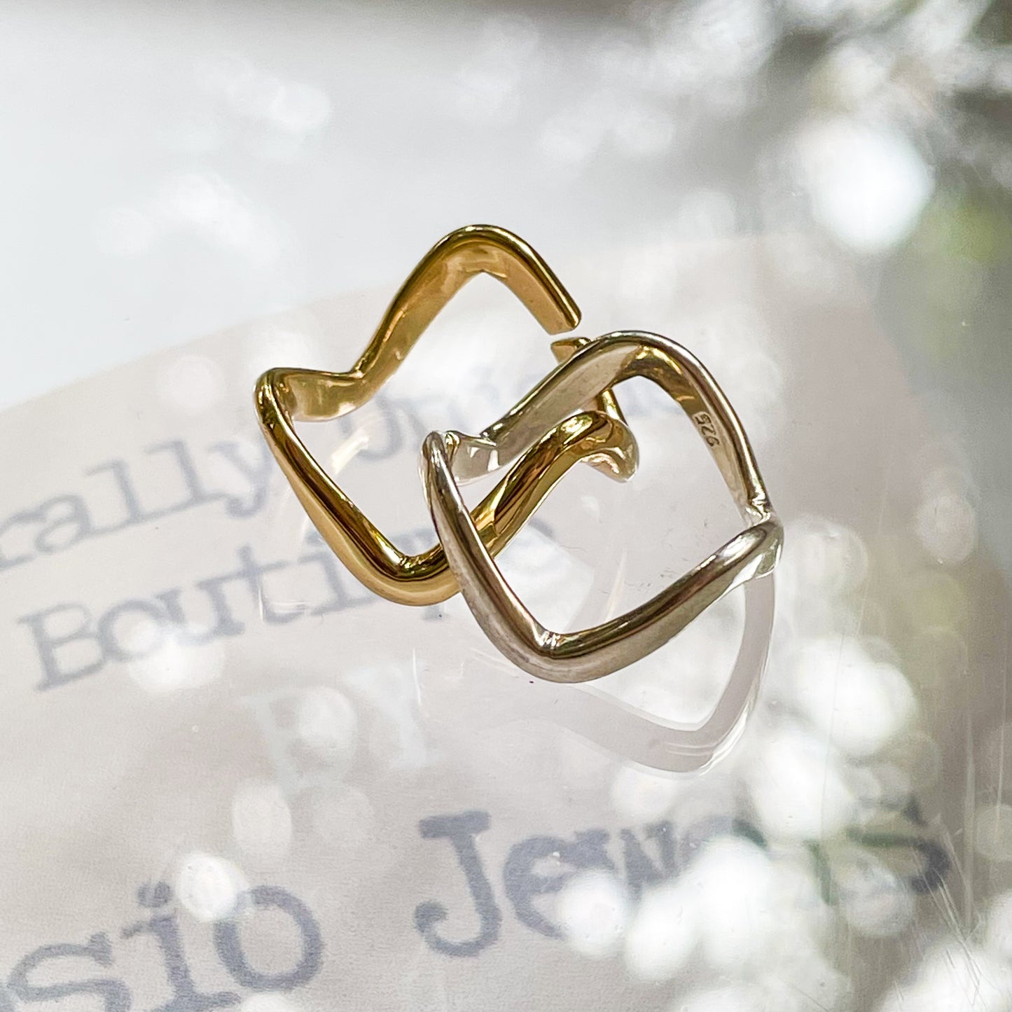 Swiggle Solid Midi Ring - Both Metals