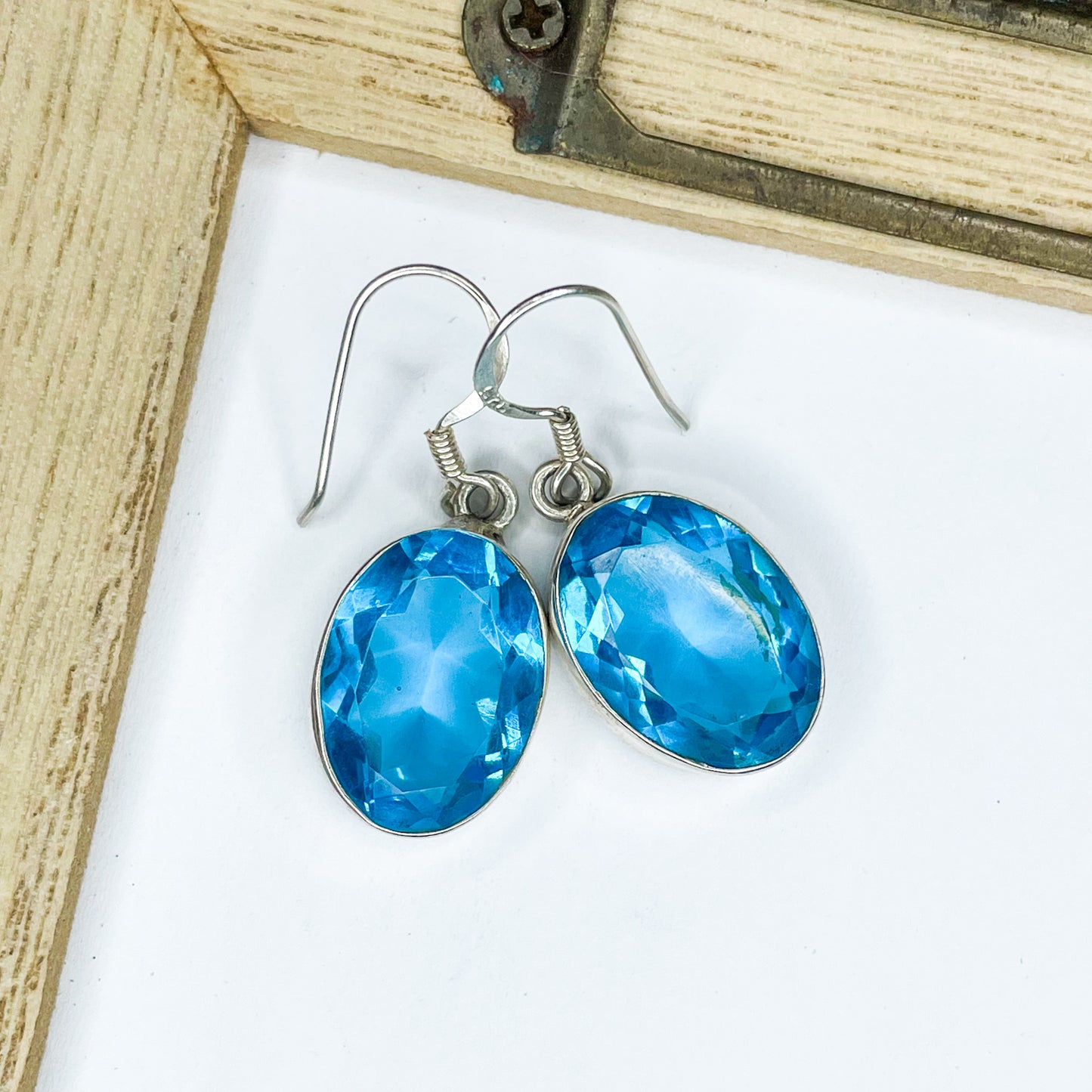Azotic Topaz Hook Dangles-Solid Sterling Silver