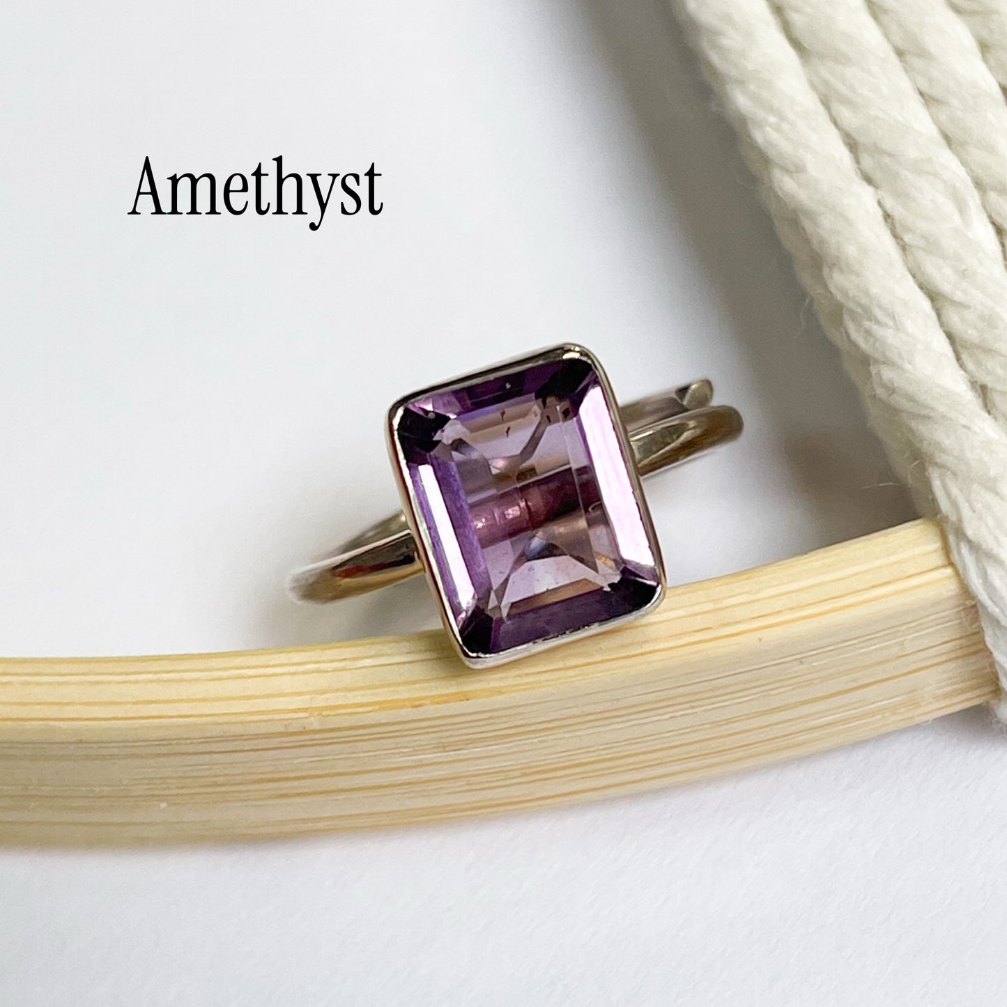 Dainty Natural Stone Rings - Solid Sterling Silver