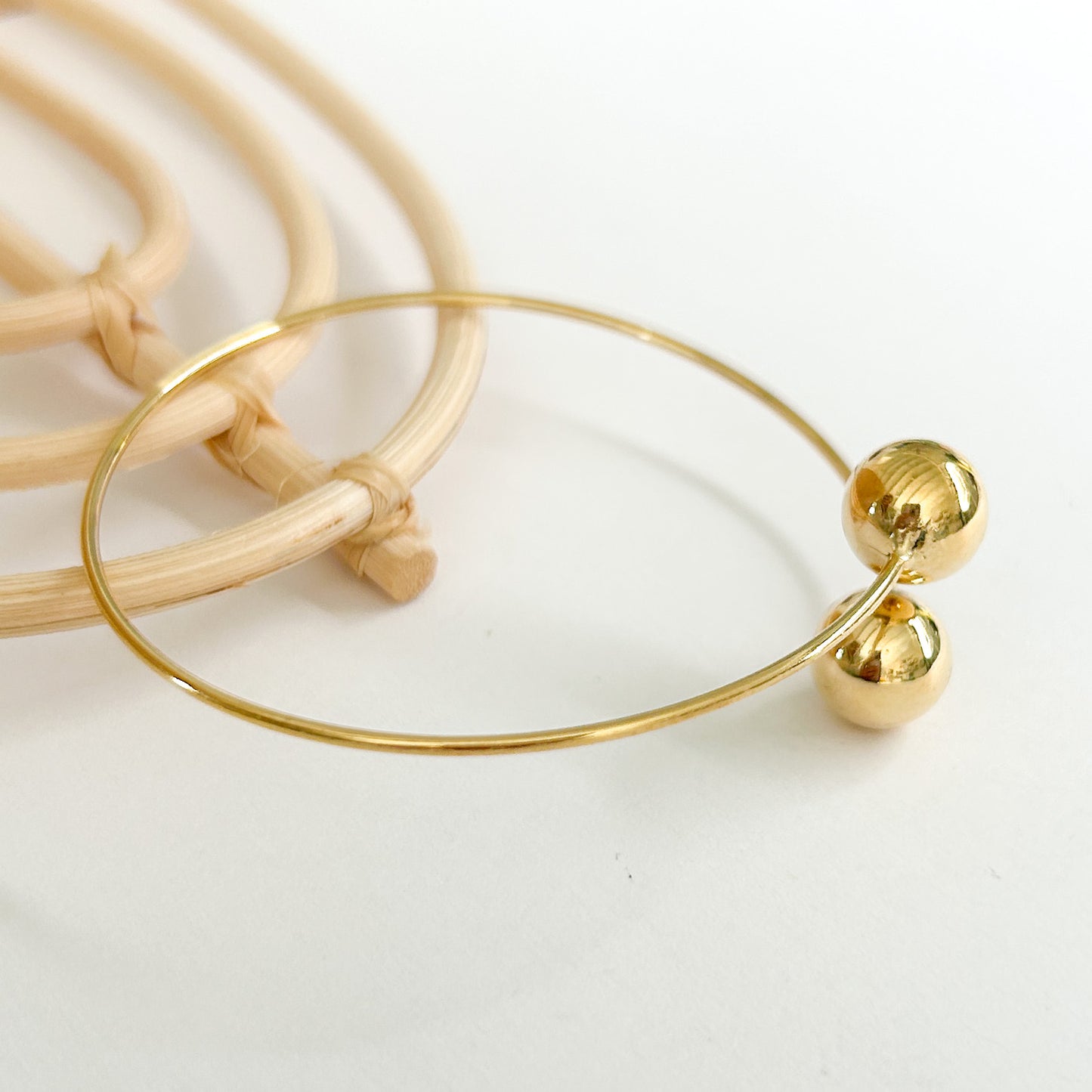 Double Ball Cuff - 18K Gold Filled